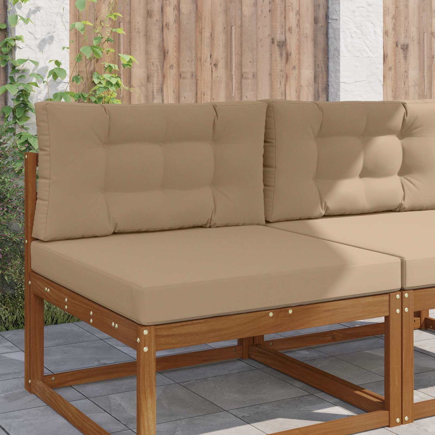 Udendørs Sofa Pude 2 pcs Gråbrun Polyester