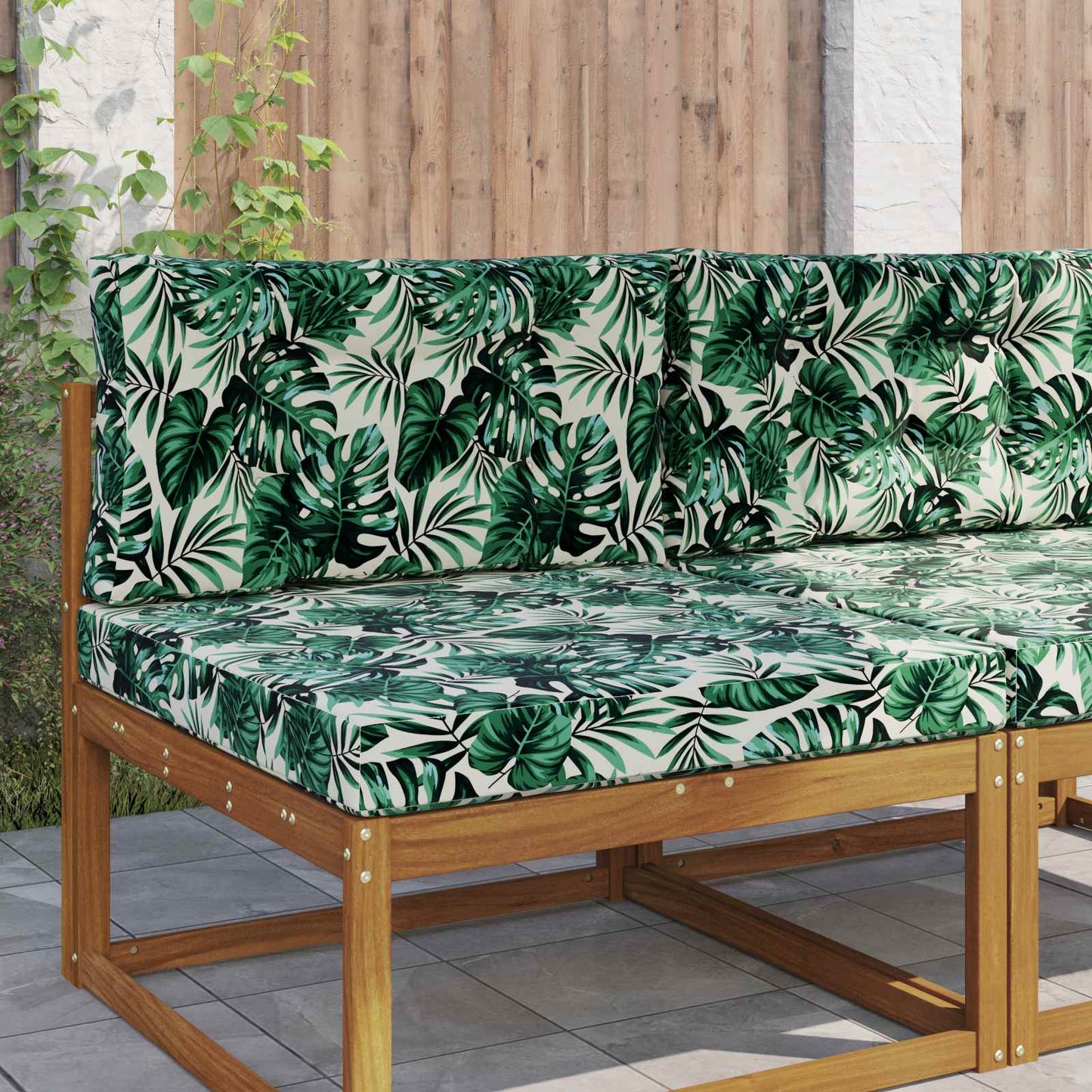 Udendørs Sofa Pude 2 pcs Bladmønster Polyester