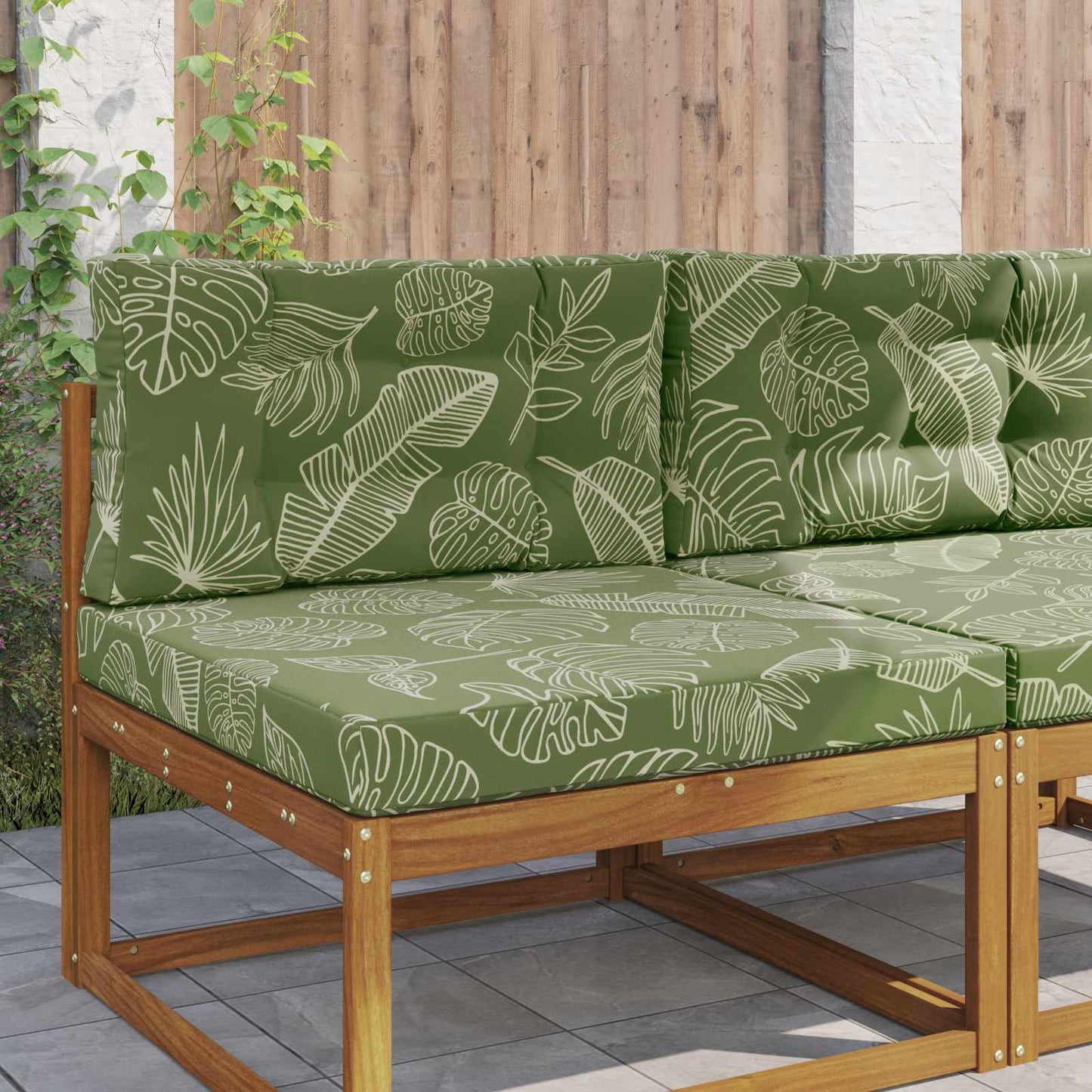 Udendørs Sofa Pude 2 pcs Bladdesign Polyester