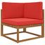 Udendørs Sofa Pude 3 pcs Rød Polyester