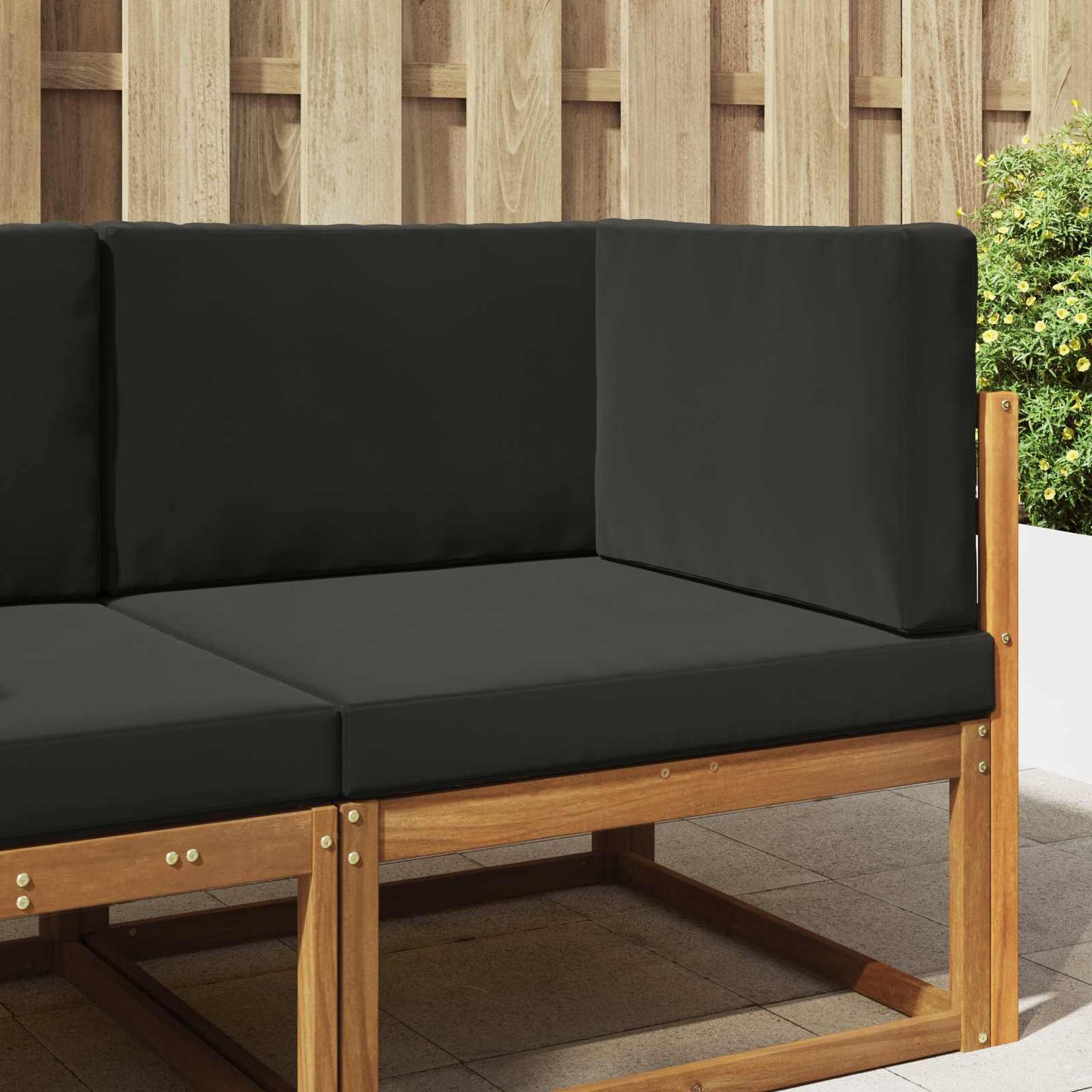 Udendørs Sofa Pude 3 pcs Sort Polyester