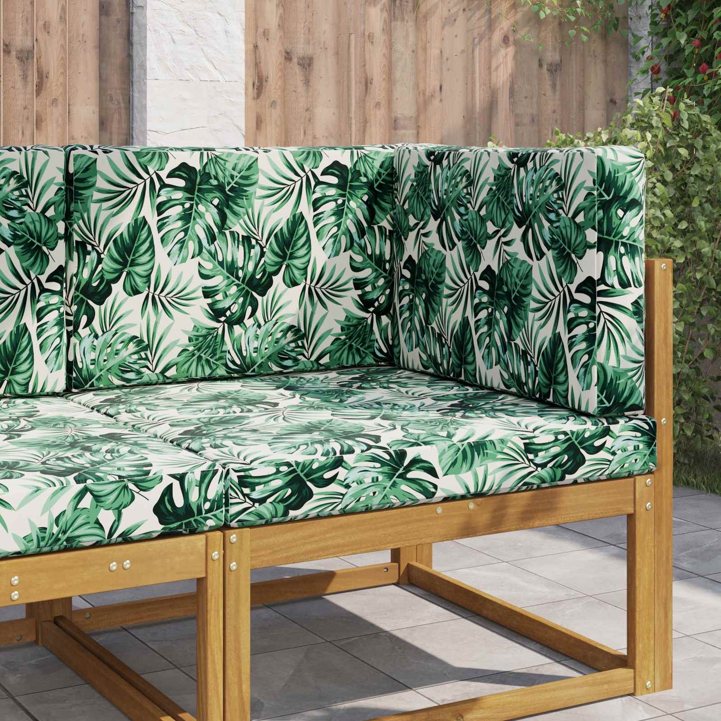 Udendørs Sofa Pude 3 pcs Bladmønster Polyester