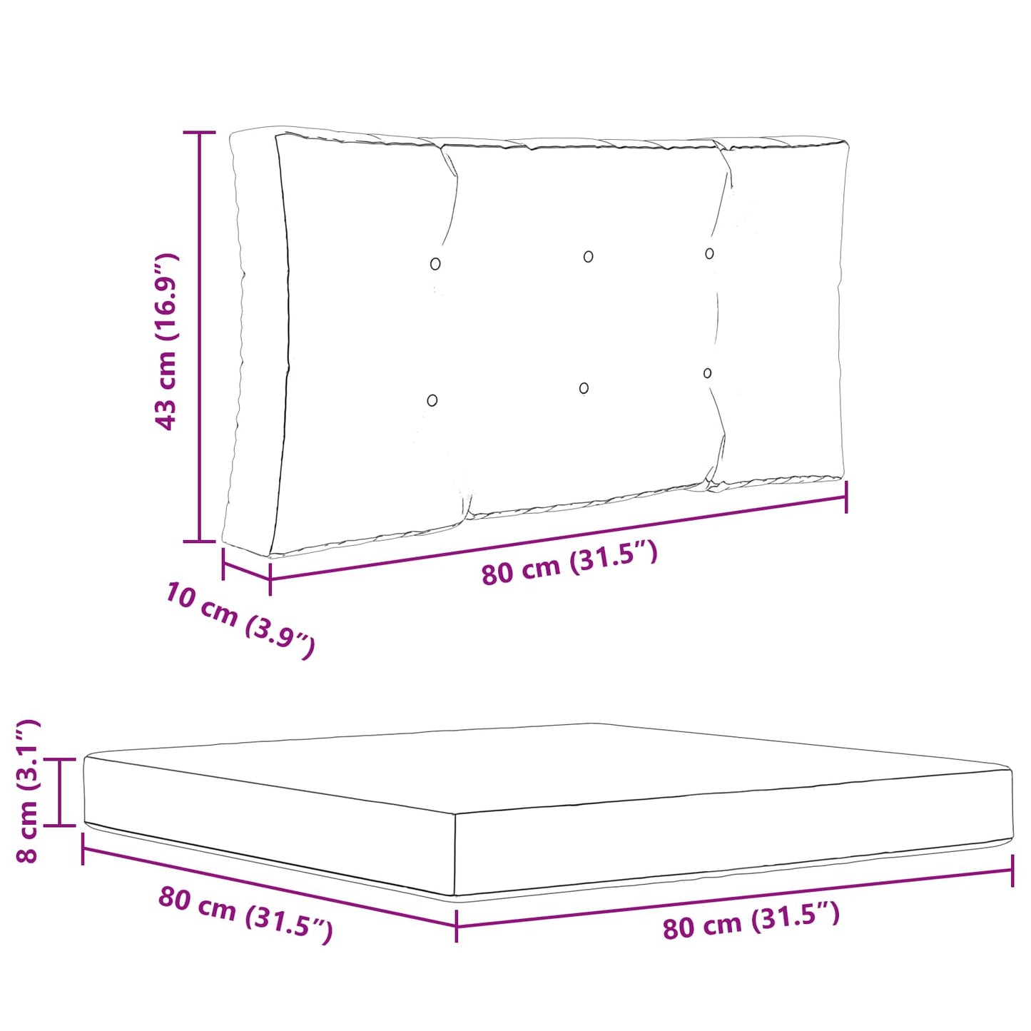 Udendørs Sofa Pude 3 pcs Rød Polyester