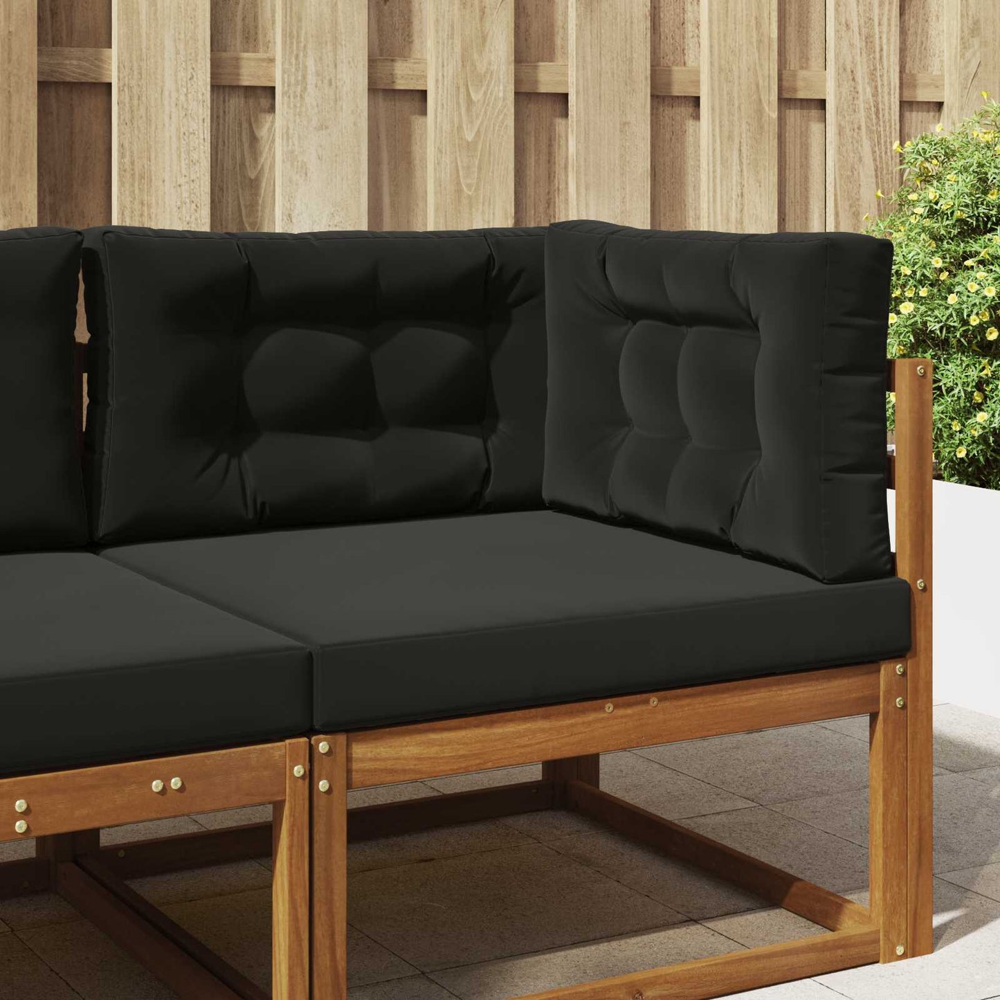 Udendørs Sofa Pude 3 pcs Sort Polyester