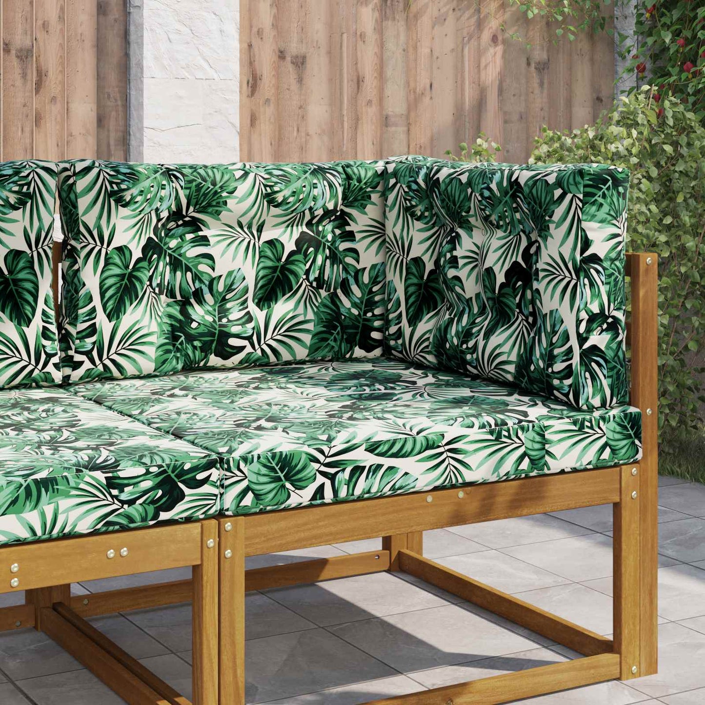 Udendørs Sofa Pude 3 pcs Bladmønster Polyester