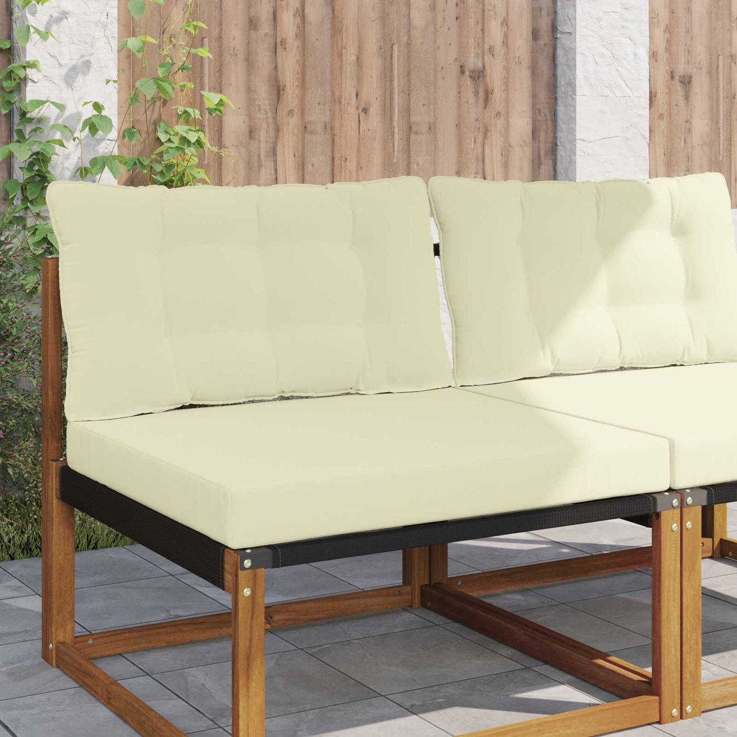 Udendørs Sofa Pude Polyester Creme 80 x 68,5 x 8 cm