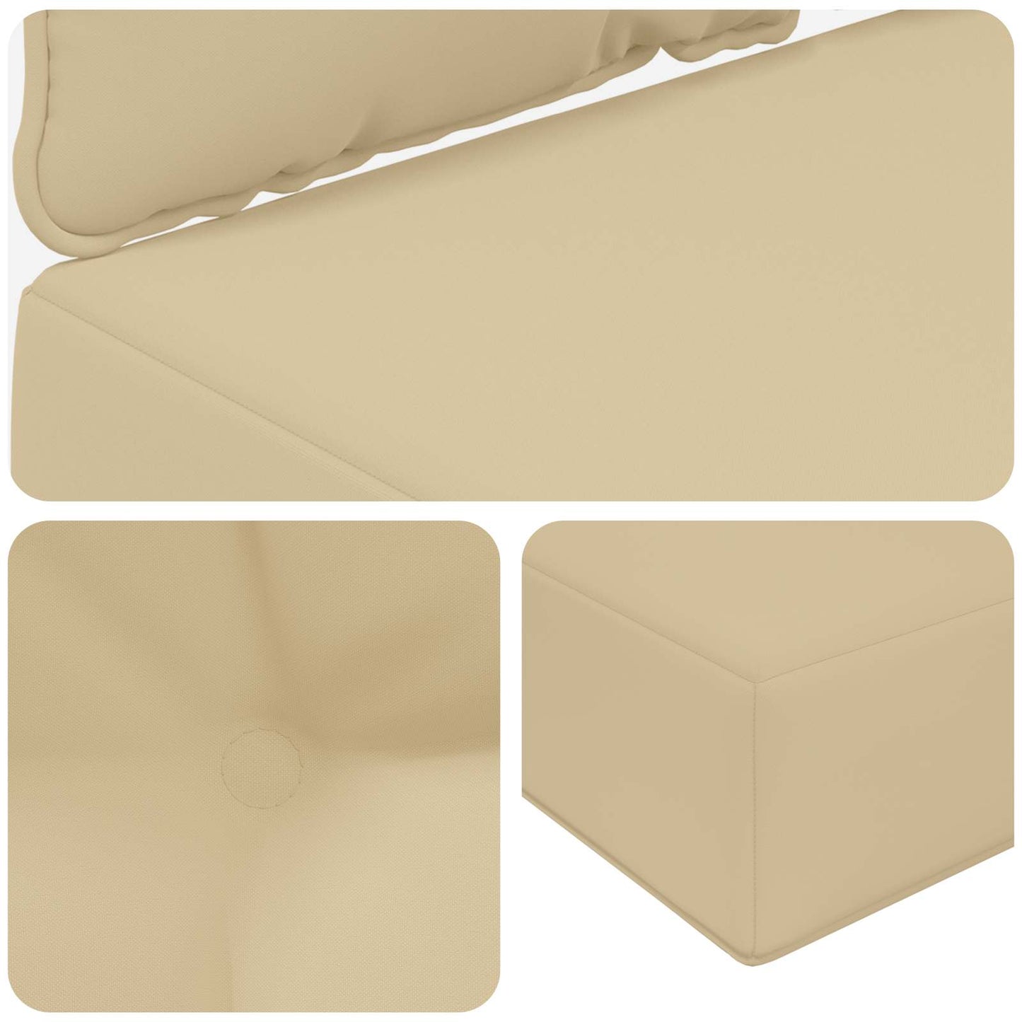 Udendørs Sofa Pude Polyester Beige 80 x 68,5 x 8 cm