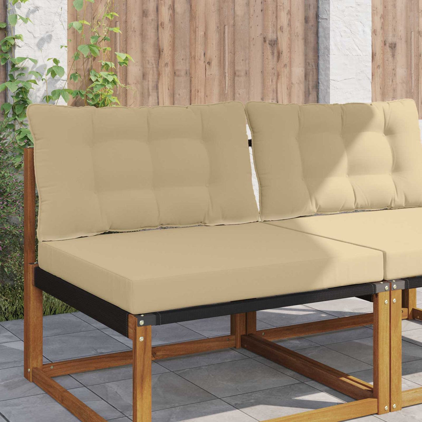 Udendørs Sofa Pude Polyester Beige 80 x 68,5 x 8 cm