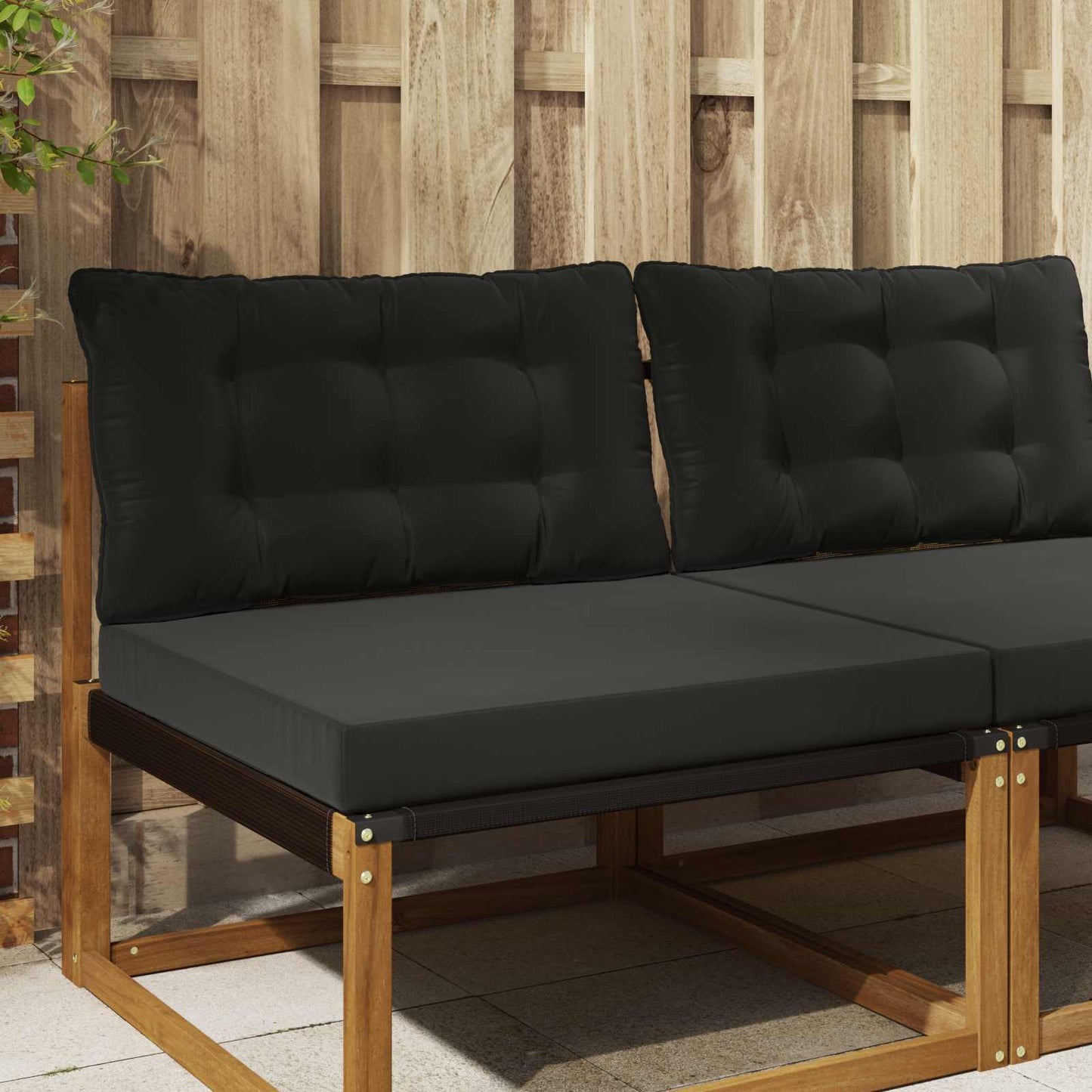 Udendørs Sofa Pude Polyester Sort 80 x 68,5 x 8 cm