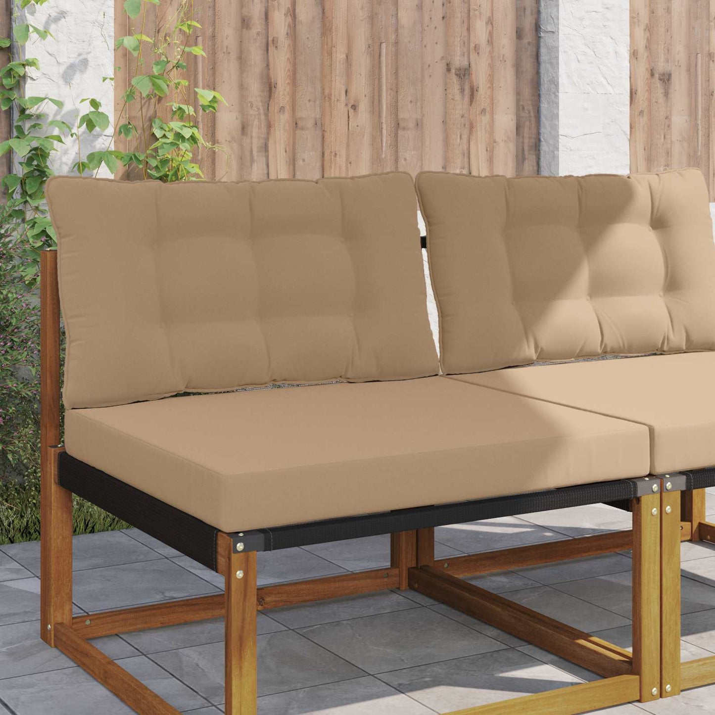 Udendørs Sofa Pude Polyester Gråbrun 80 x 68,5 x 8 cm