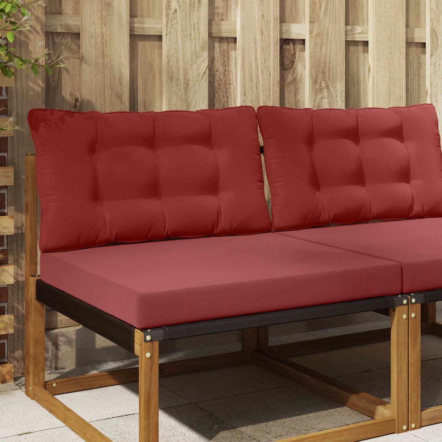 Udendørs Sofa Pude Polyester Vinrød 80 x 68,5 x 8 cm