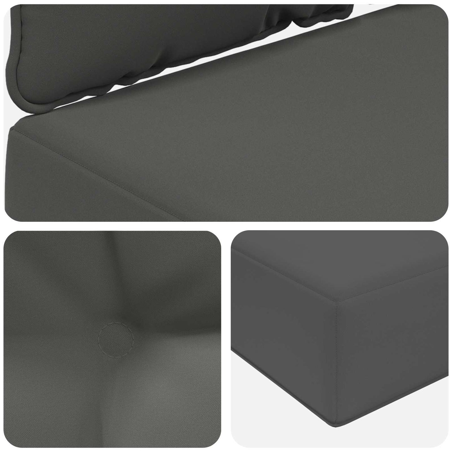 Udendørs Sofa Pude Polyester Antracit 80 x 43 x 10 cm