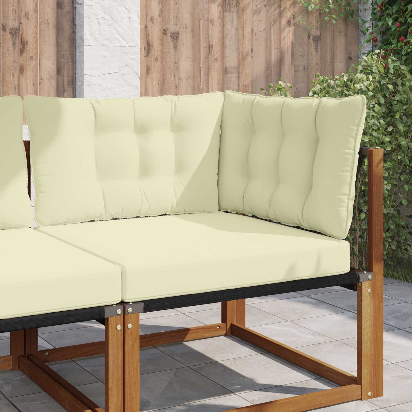 Udendørs Sofa Pude Polyester Creme 80 x 43 x 10 cm
