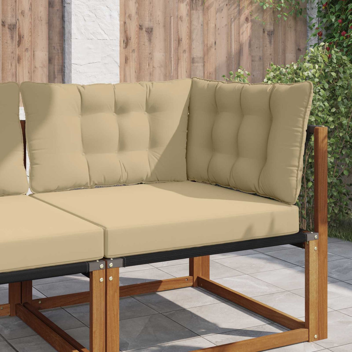 Udendørs Sofa Pude Polyester Beige 80 x 43 x 10 cm