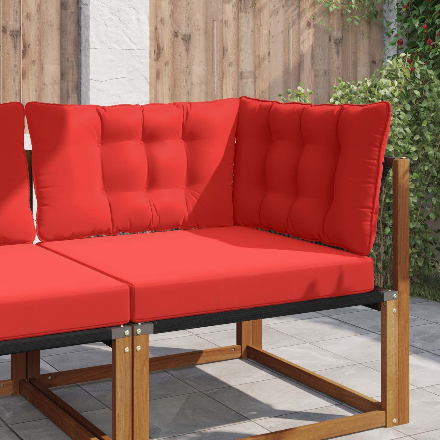 Udendørs Sofa Pude Polyester Rød 80 x 43 x 10 cm