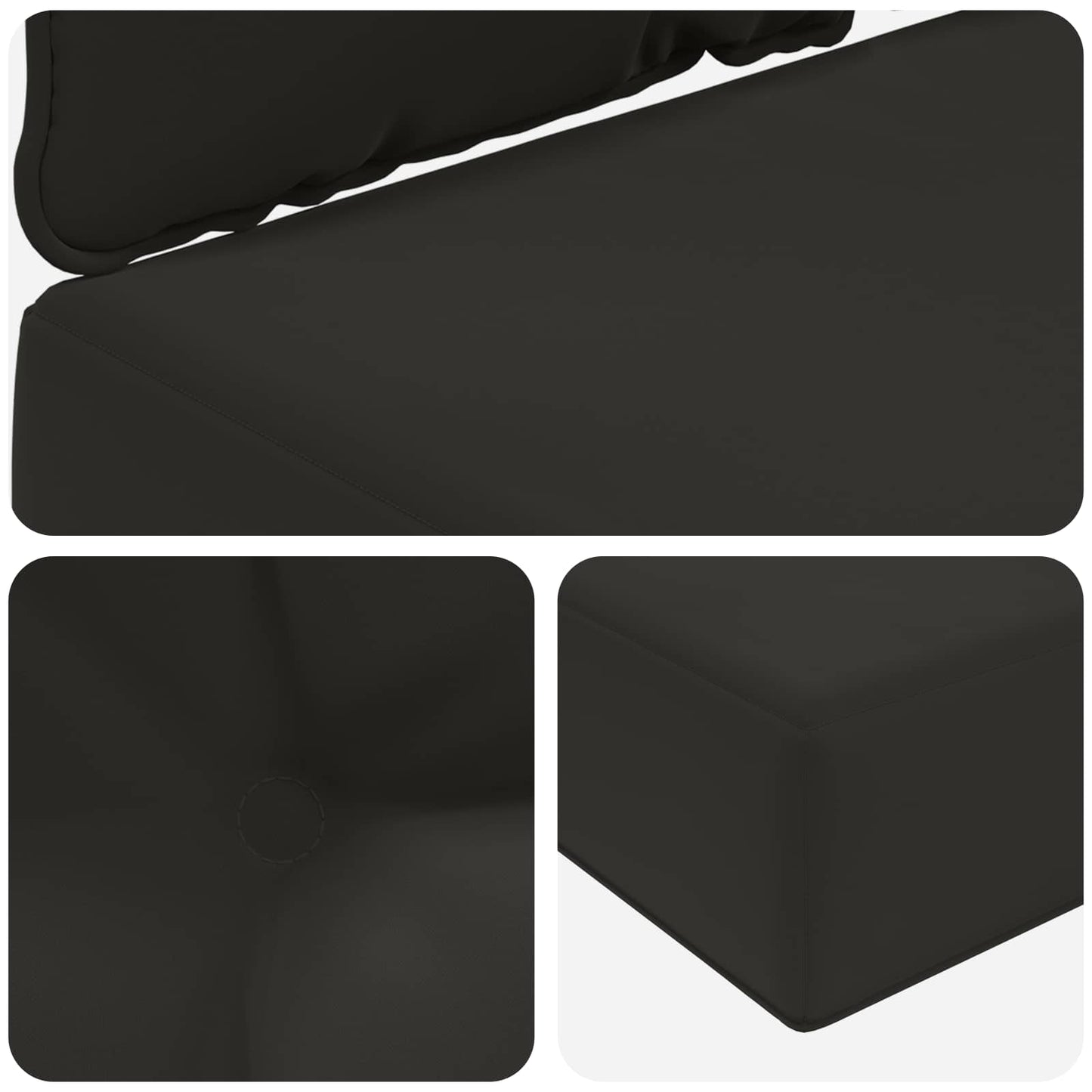 Udendørs Sofa Pude Polyester Sort 80 x 43 x 10 cm