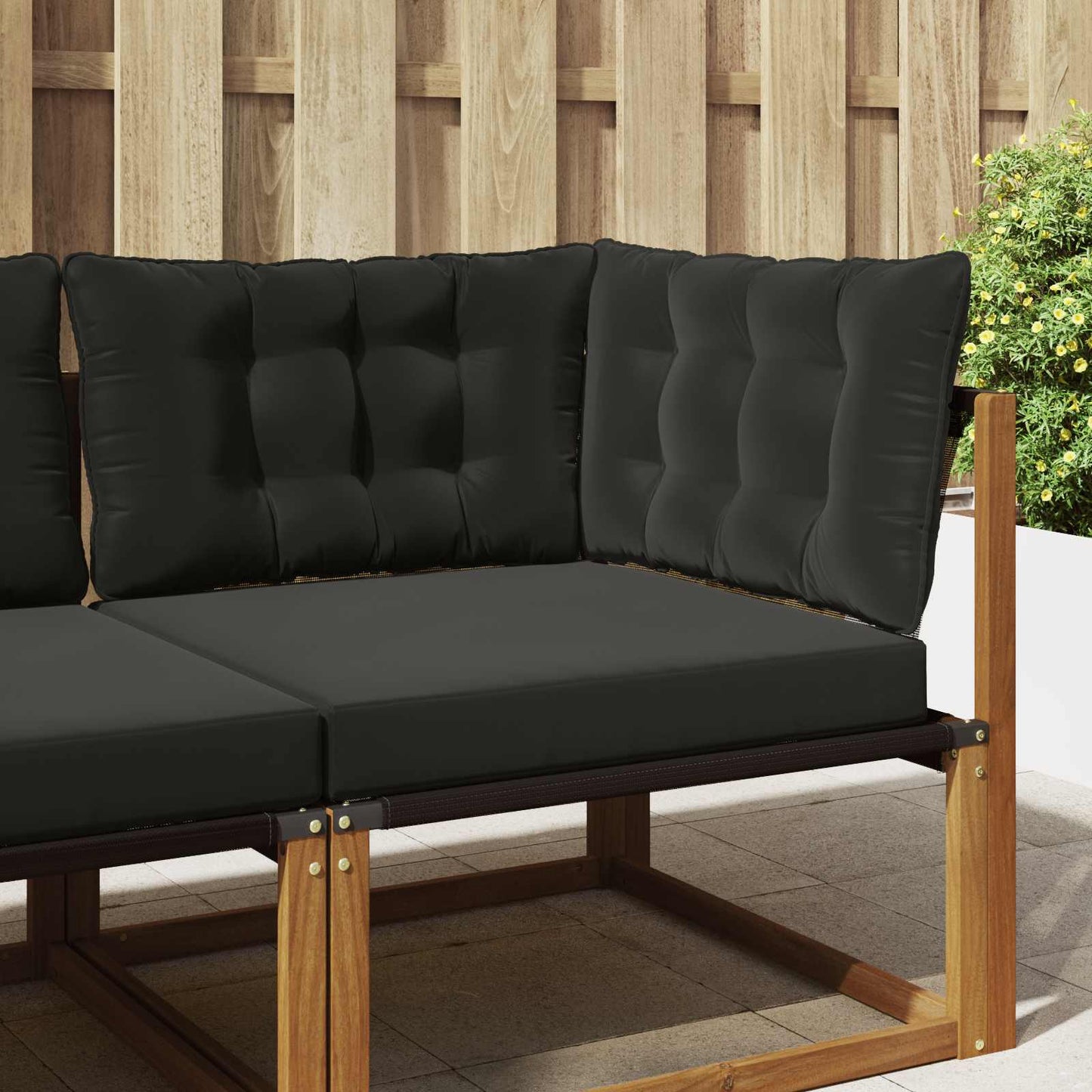 Udendørs Sofa Pude Polyester Sort 80 x 43 x 10 cm