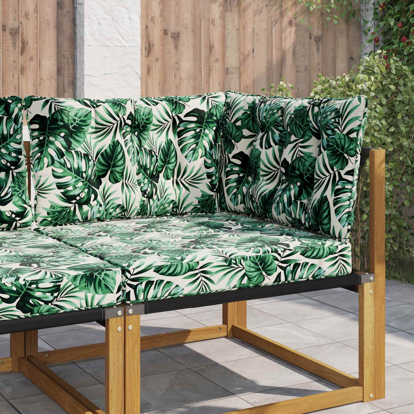 Udendørs Sofa Pude Polyester Bladmønster 80 x 43 x 10 cm