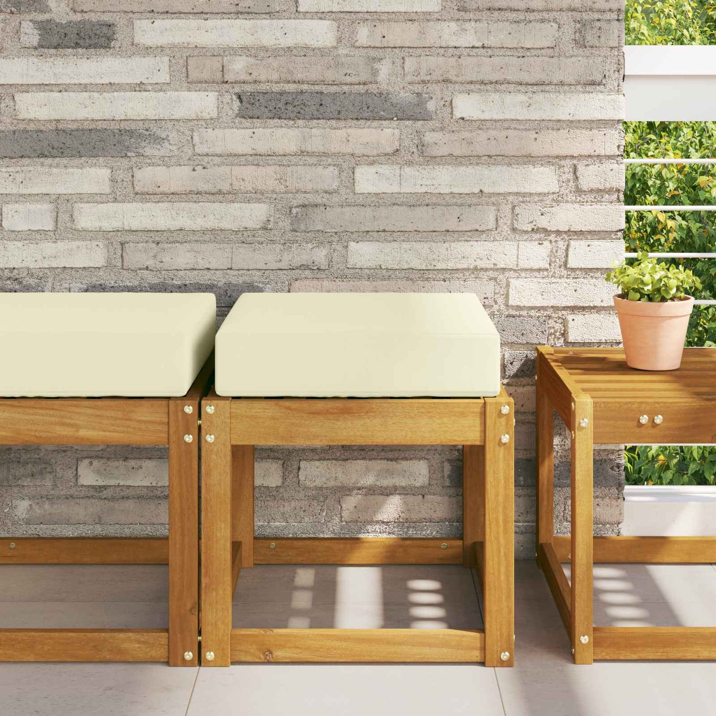 Udendørs Sædepude Creme 40 x 40 x 8 cm 100% polyester
