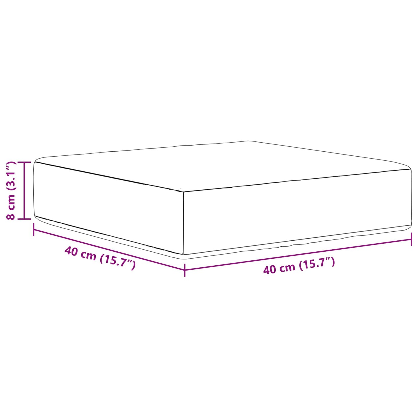 Udendørs Sædepude Gråbrun 40 x 40 x 8 cm 100% polyester