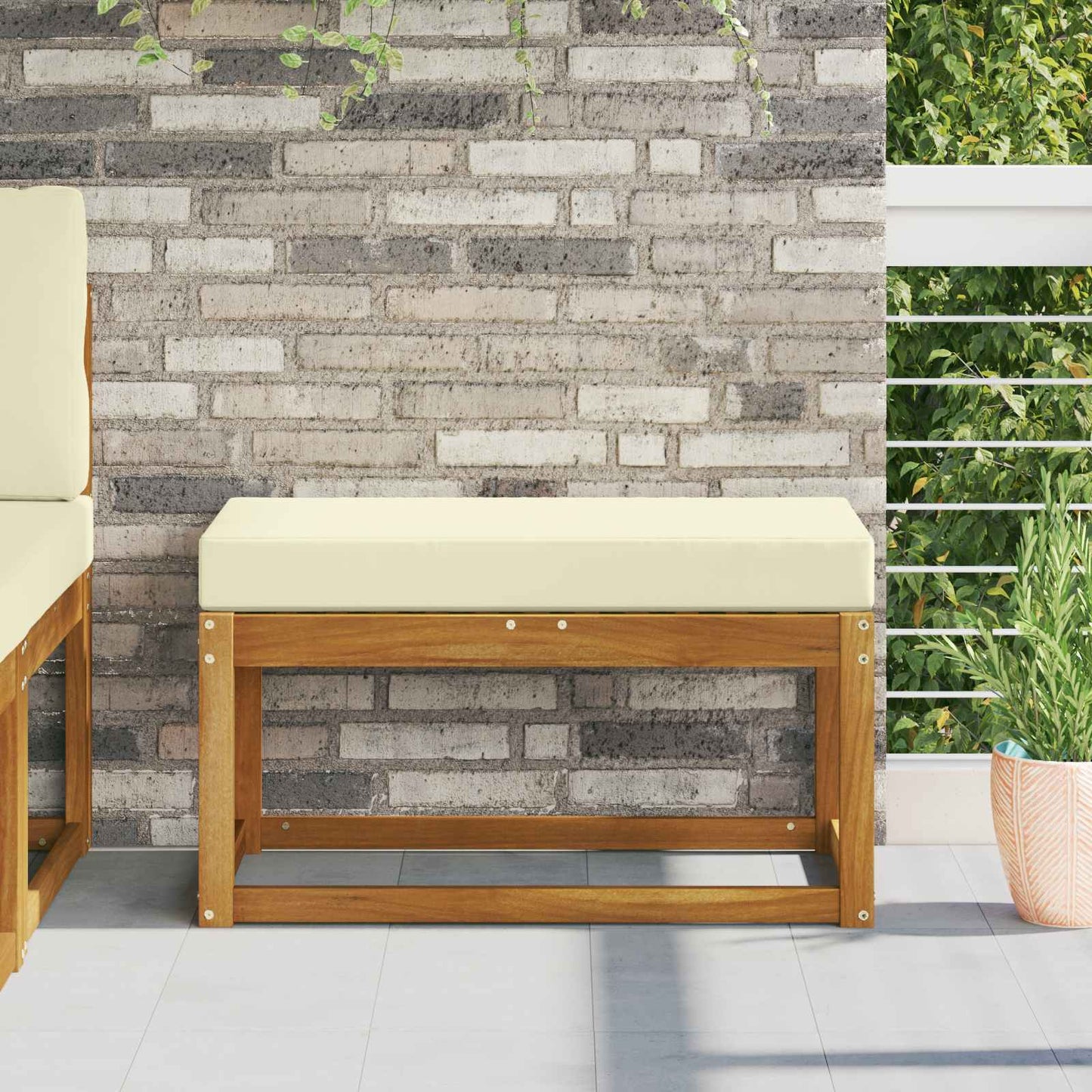 Udendørs Sædepude Creme 80 x 40 x 8 cm 100% polyester