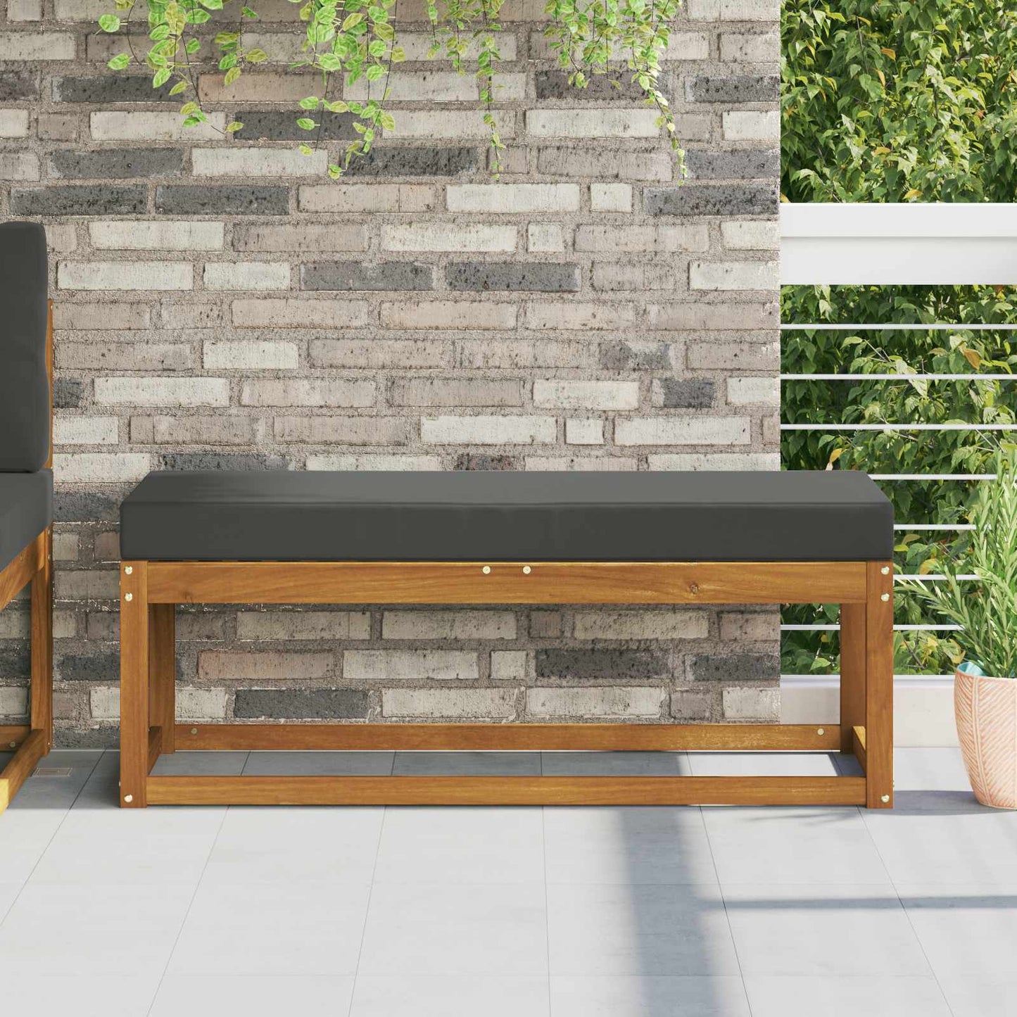 Udendørs Sædepude Antracit 115 x 40 x 8 cm 100% polyester