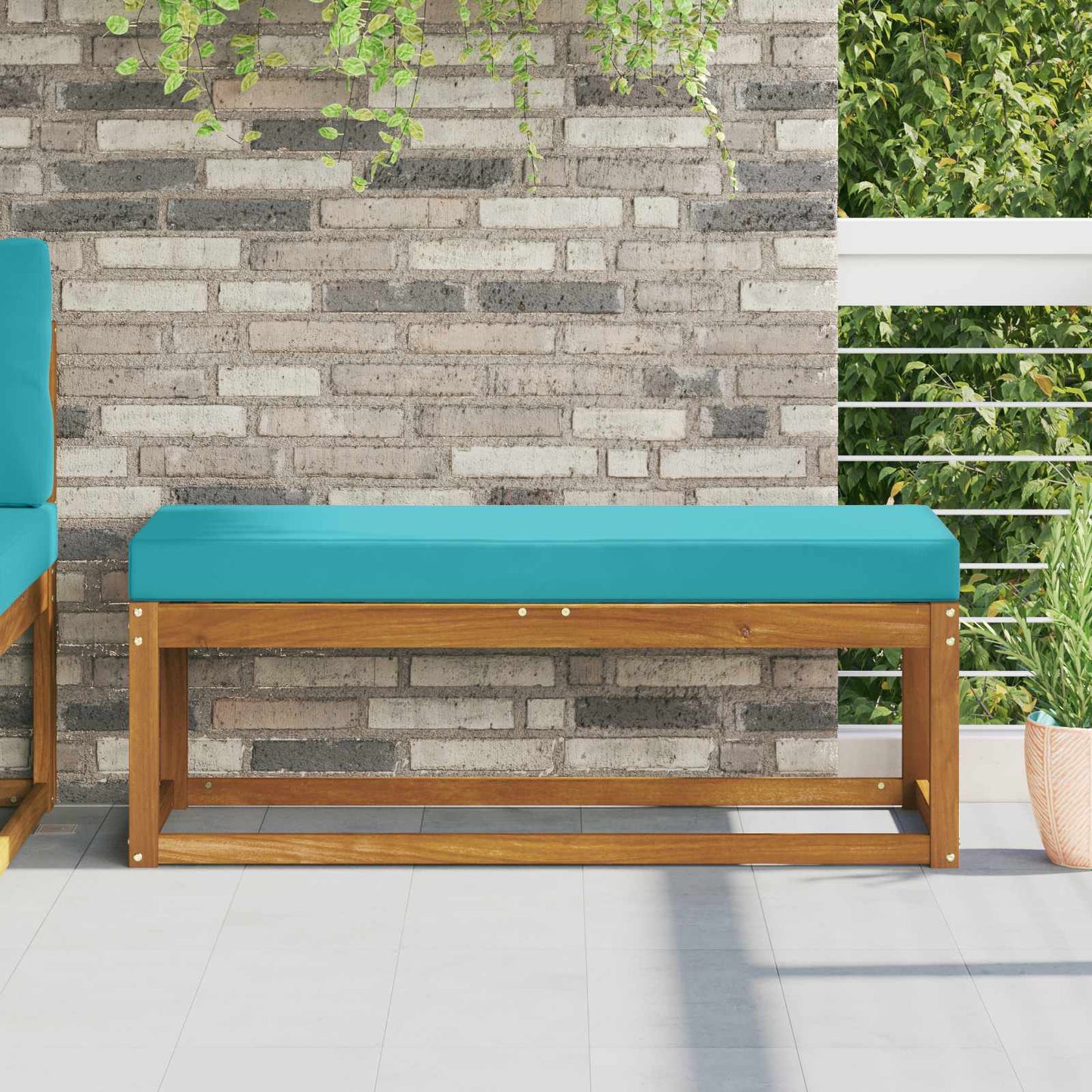 Udendørs Sædepude Turkis 111,5 x 40 x 8 cm 100% polyester