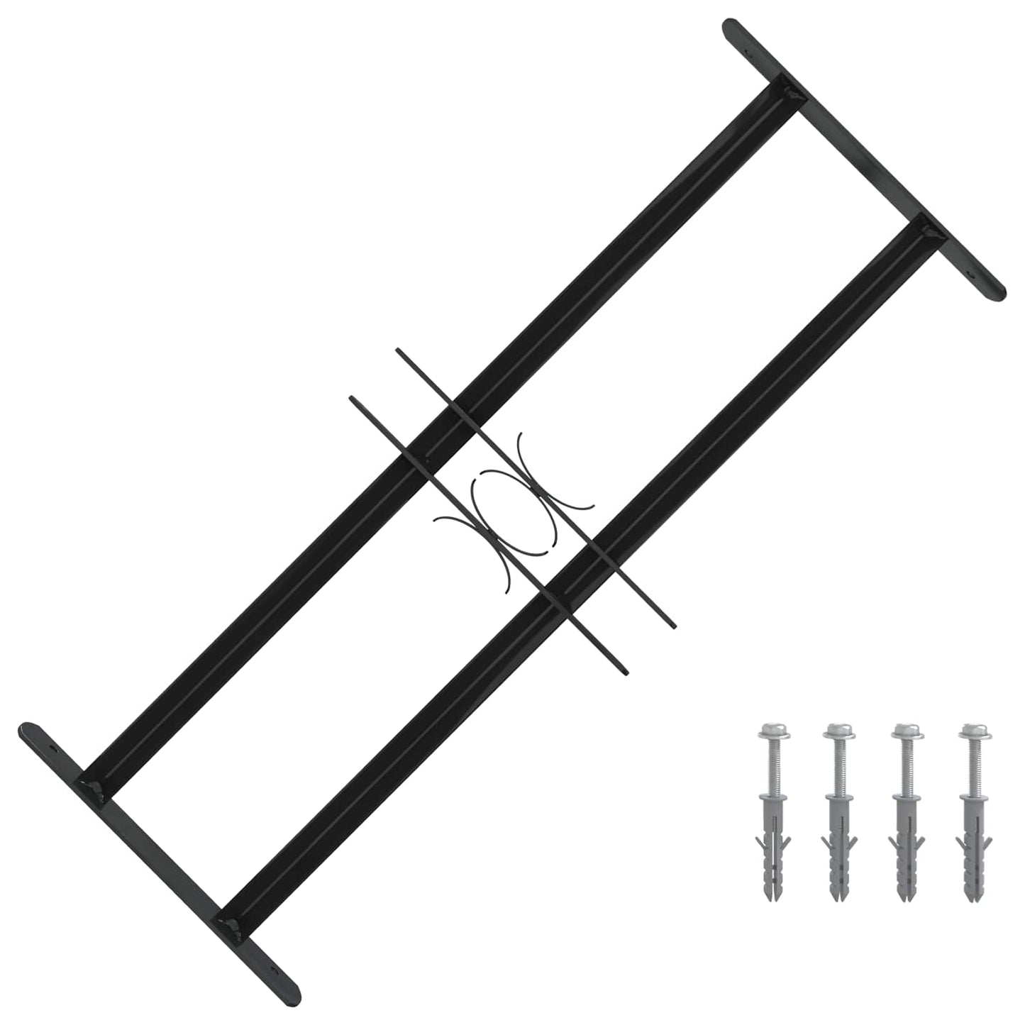 Vinduesgitter 76 x 30 cm Pulverlakeret stål Sort