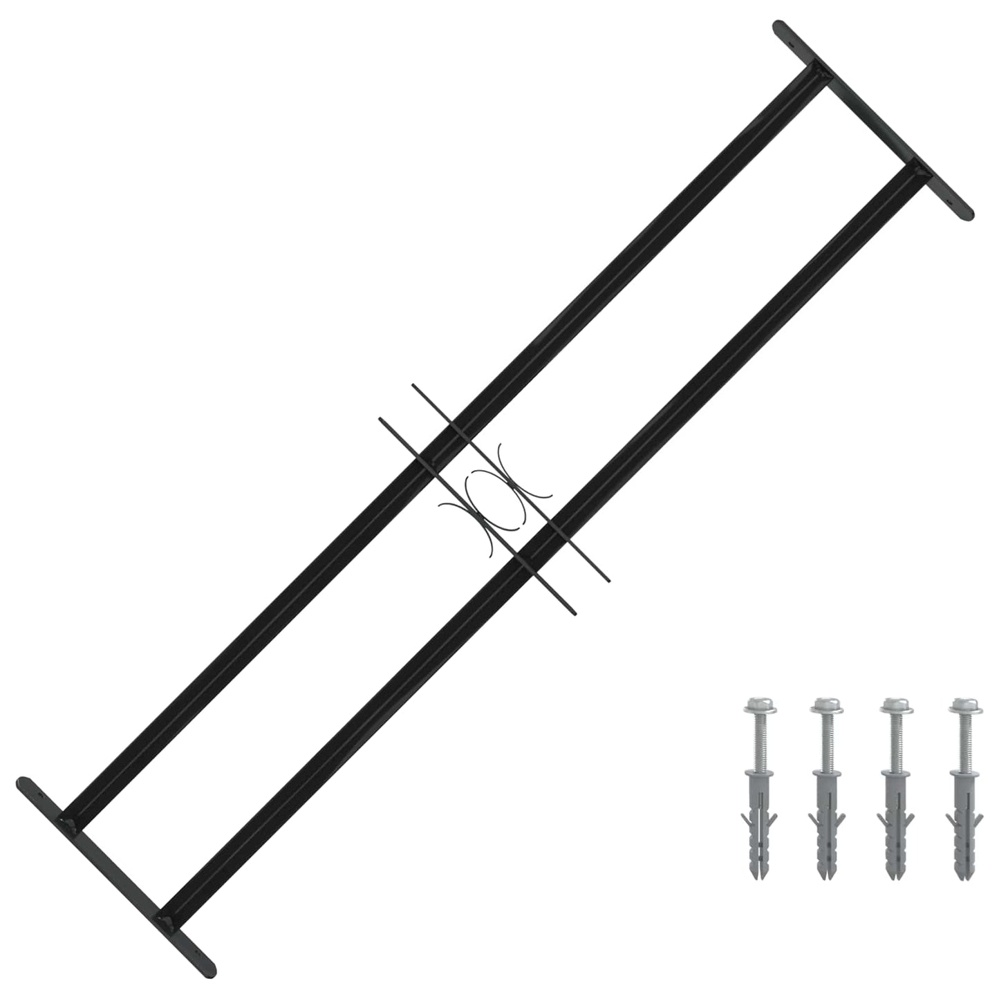 Vinduesgitter 115 x 30 cm Pulverlakeret stål Sort