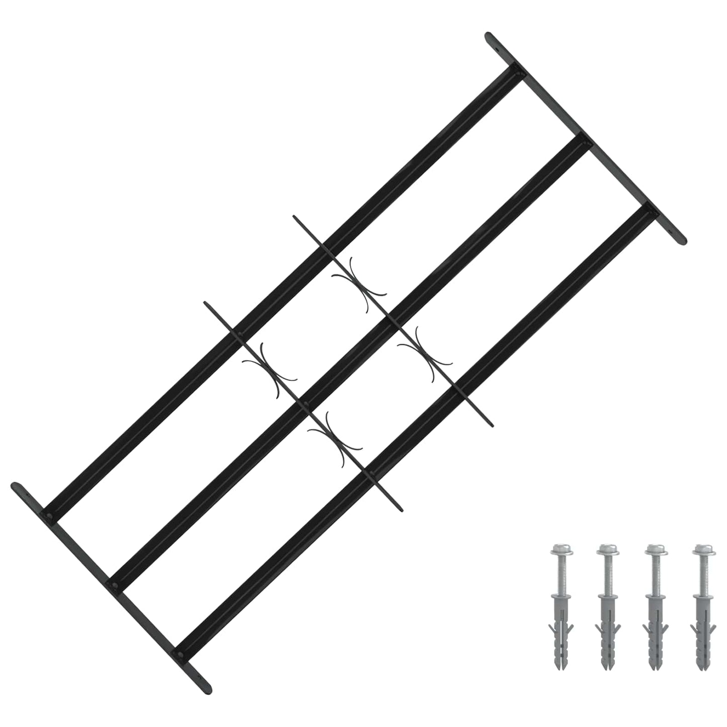Vinduesgitter 116 x 45 cm Pulverlakeret stål Sort
