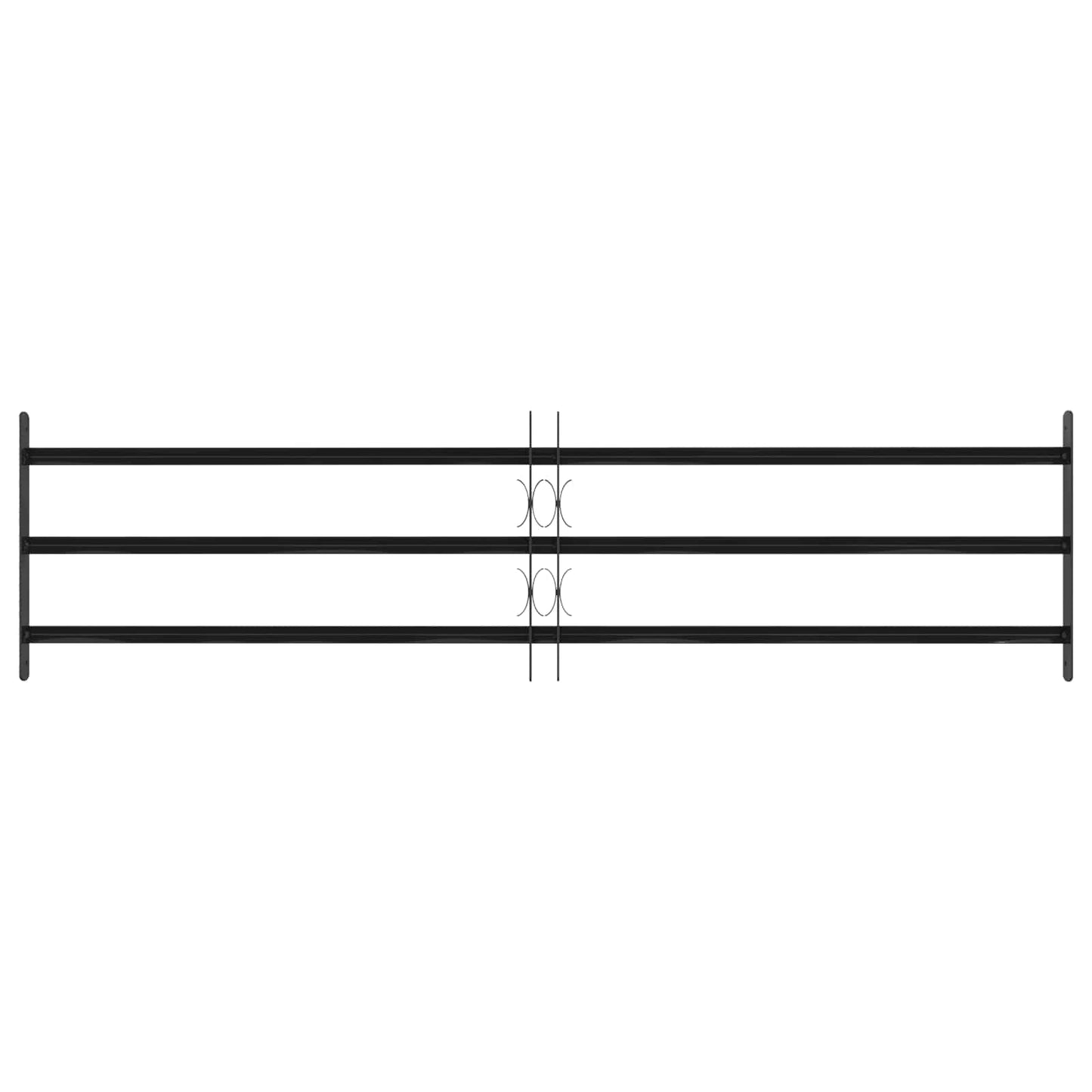 Vinduesgitter 174 x 45 cm Pulverlakeret stål Sort