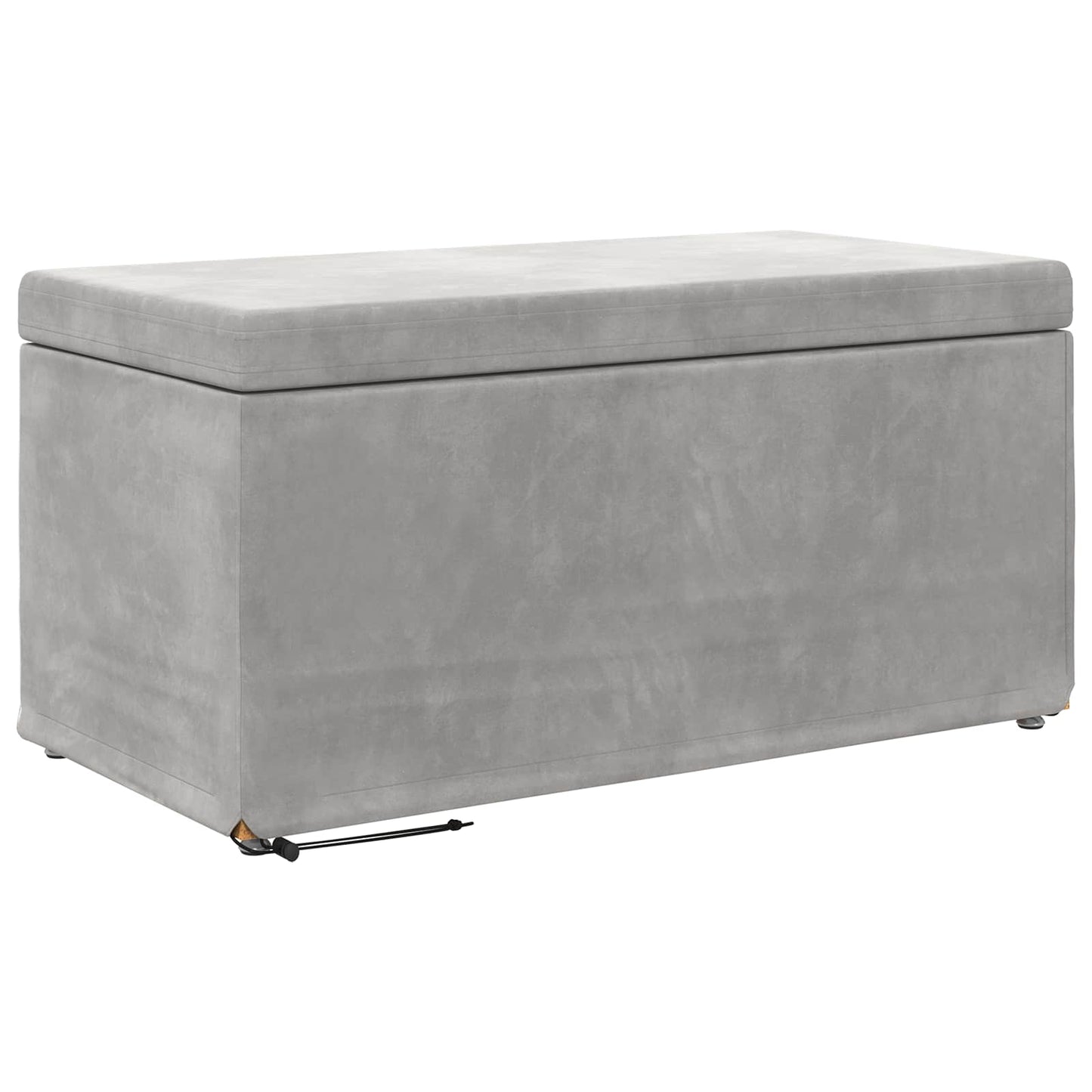 Taburet Lysegrå 81 x 41 x 40 cm Velour og konstrueret træ
