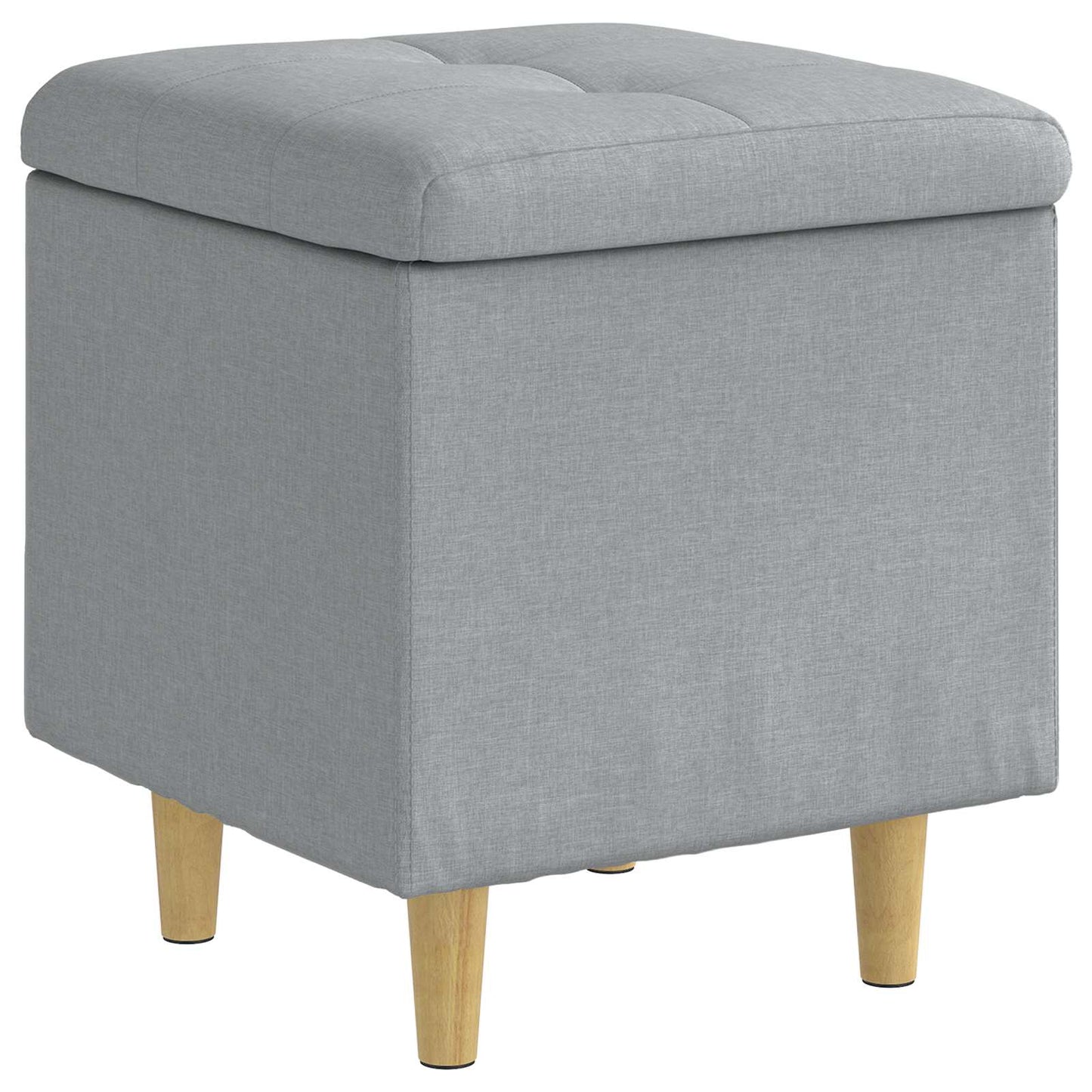 Ottoman med Opbevaring med pude Lysegrå 40 x 40 x 45 cm Stof