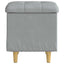 Ottoman med Opbevaring med pude Lysegrå 40 x 40 x 45 cm Stof
