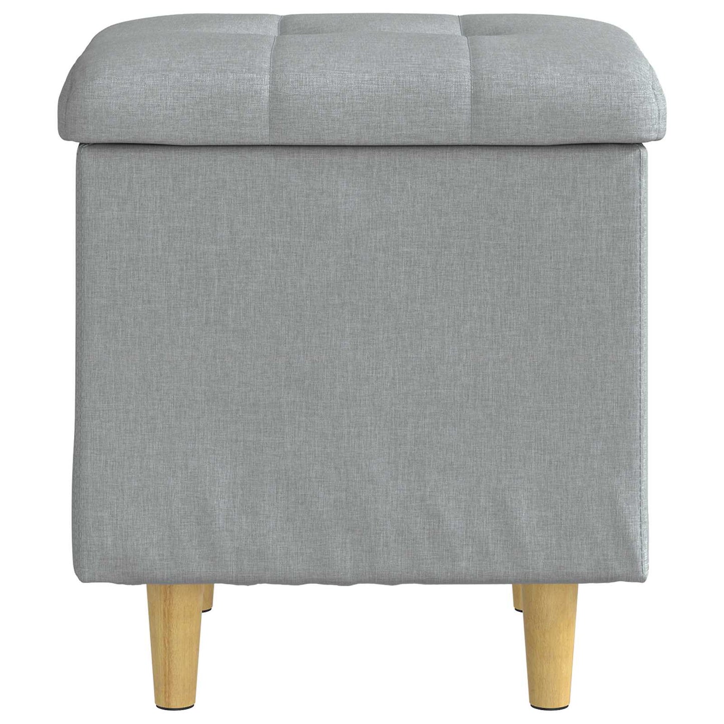 Ottoman med Opbevaring med pude Lysegrå 40 x 40 x 45 cm Stof