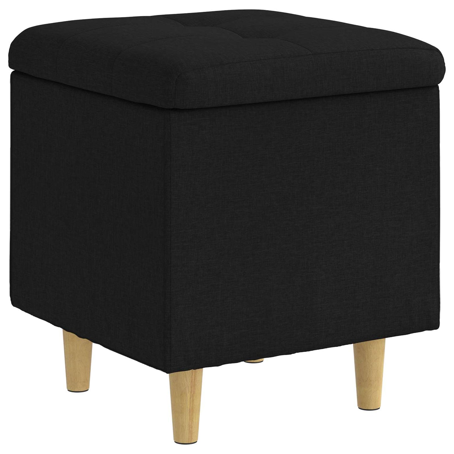 Opbevaringstomane med pude Sort 40 x 40 x 45 cm Stof