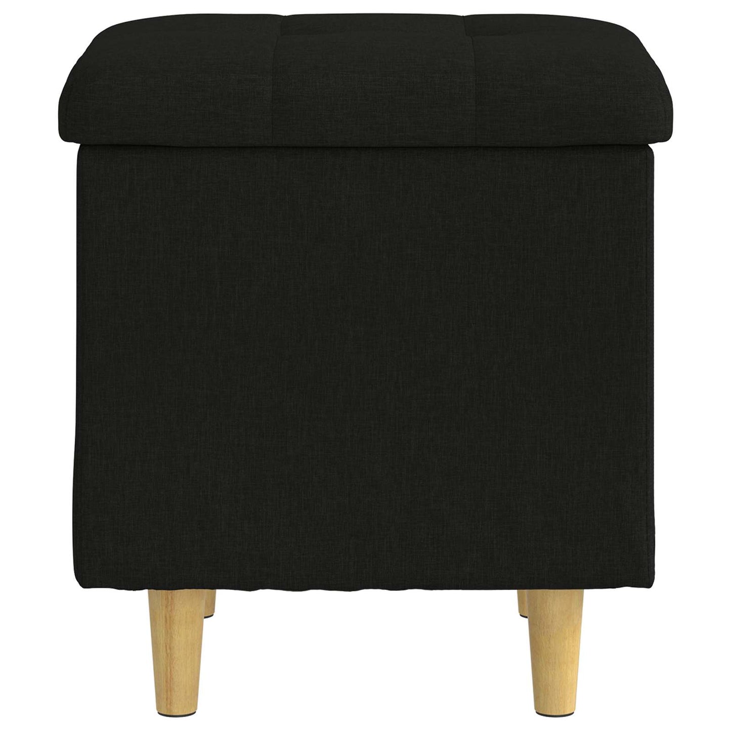 Opbevaringstomane med pude Sort 40 x 40 x 45 cm Stof