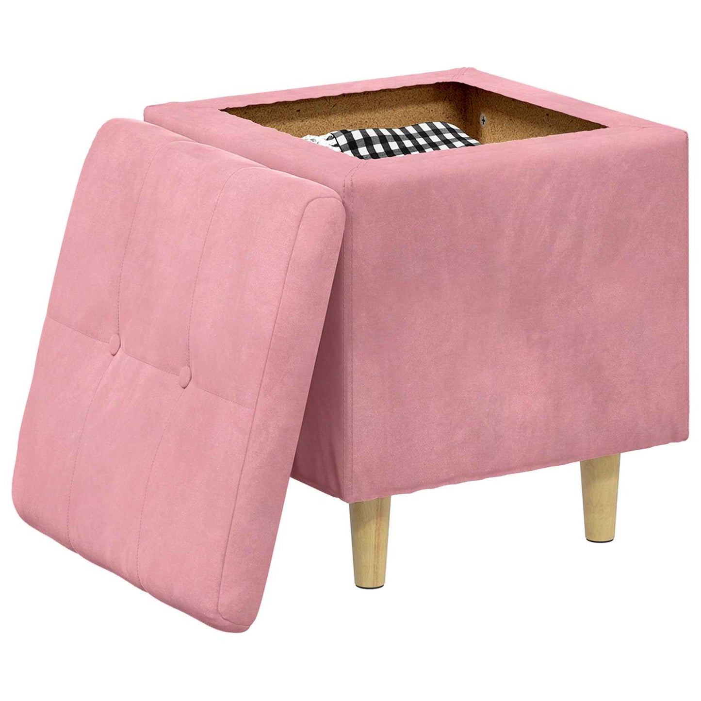 Ottoman med Opbevaring 40 x 40 x 45 cm Fløjl