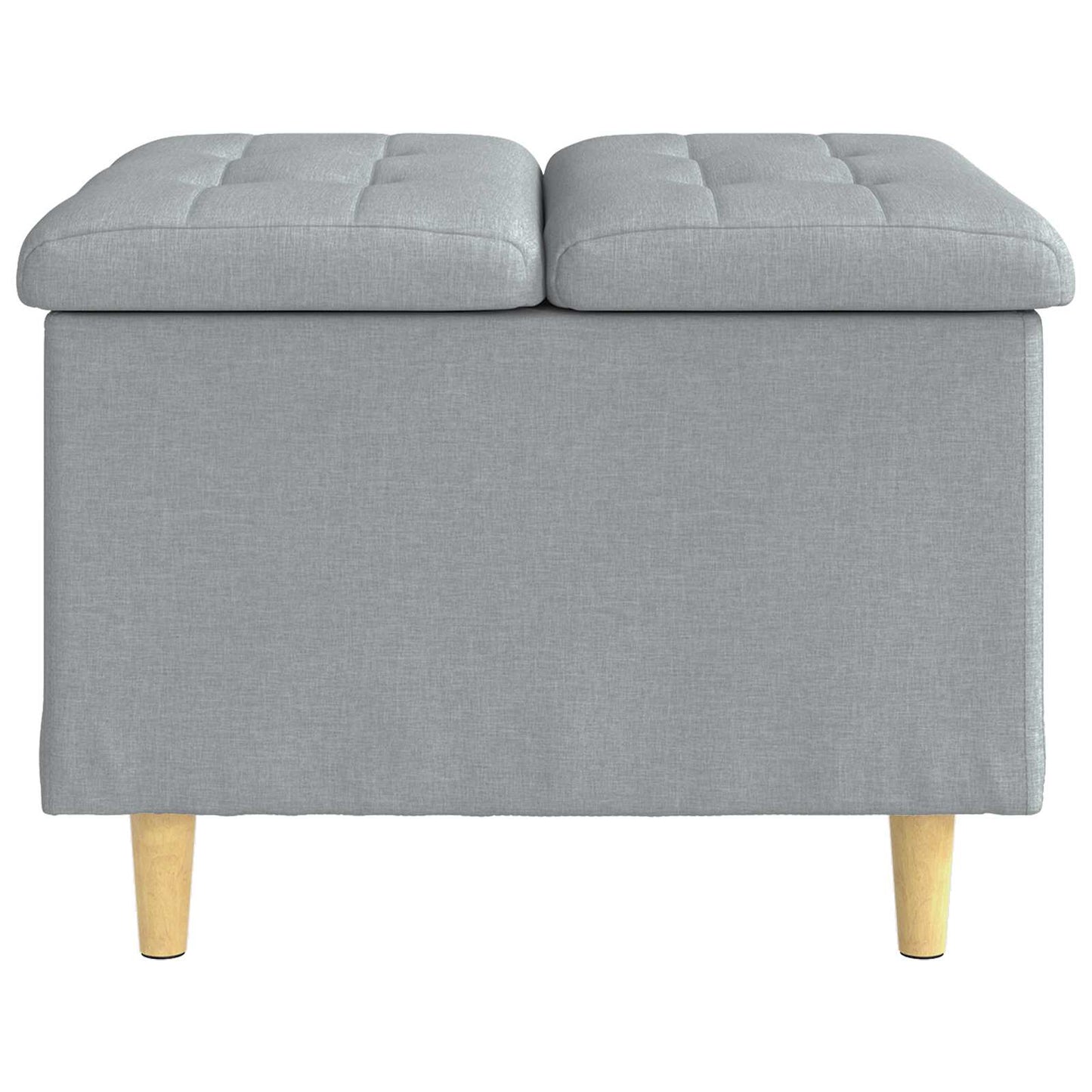 Opbevaringstomane med pude Lysegrå 60 x 60 x 45 cm Stof