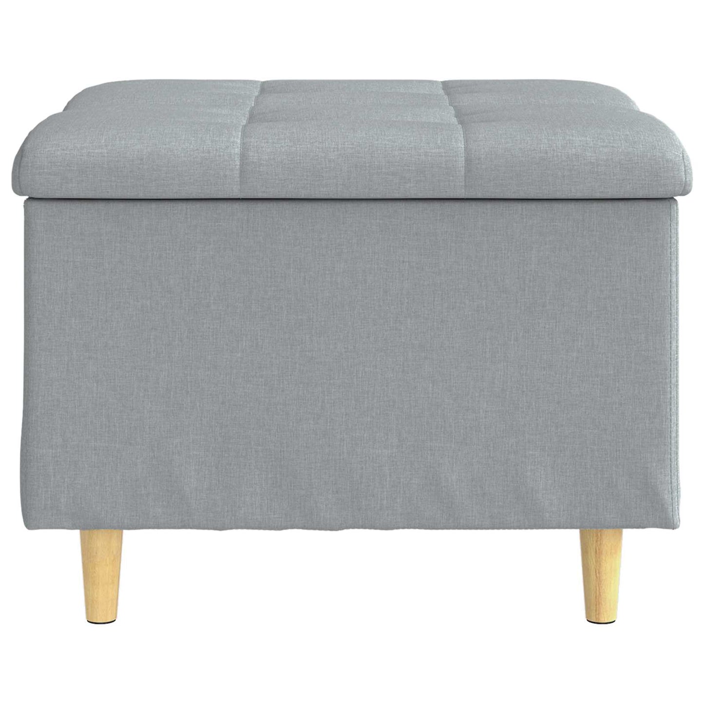 Opbevaringstomane med pude Lysegrå 60 x 60 x 45 cm Stof