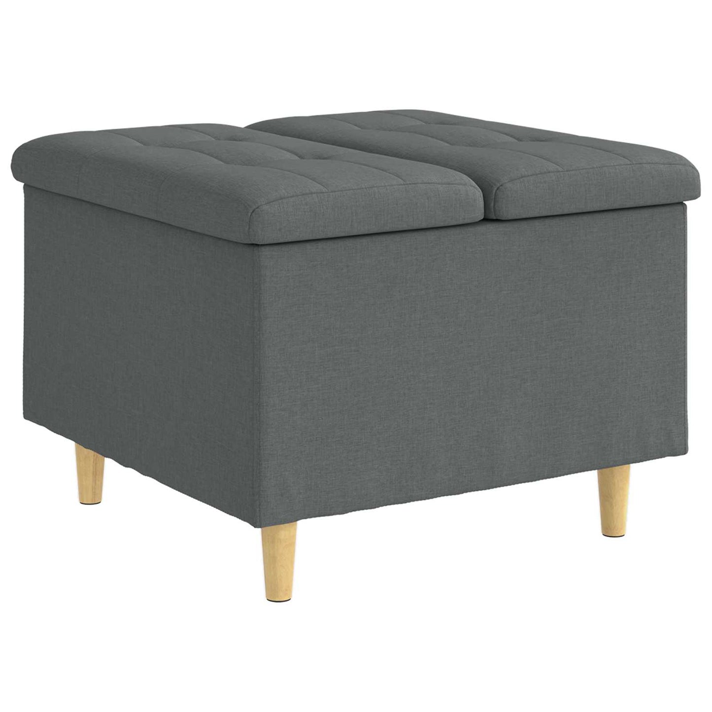 Opbevaringstomane med pude Mørkegrå 60 x 60 x 45 cm Stof