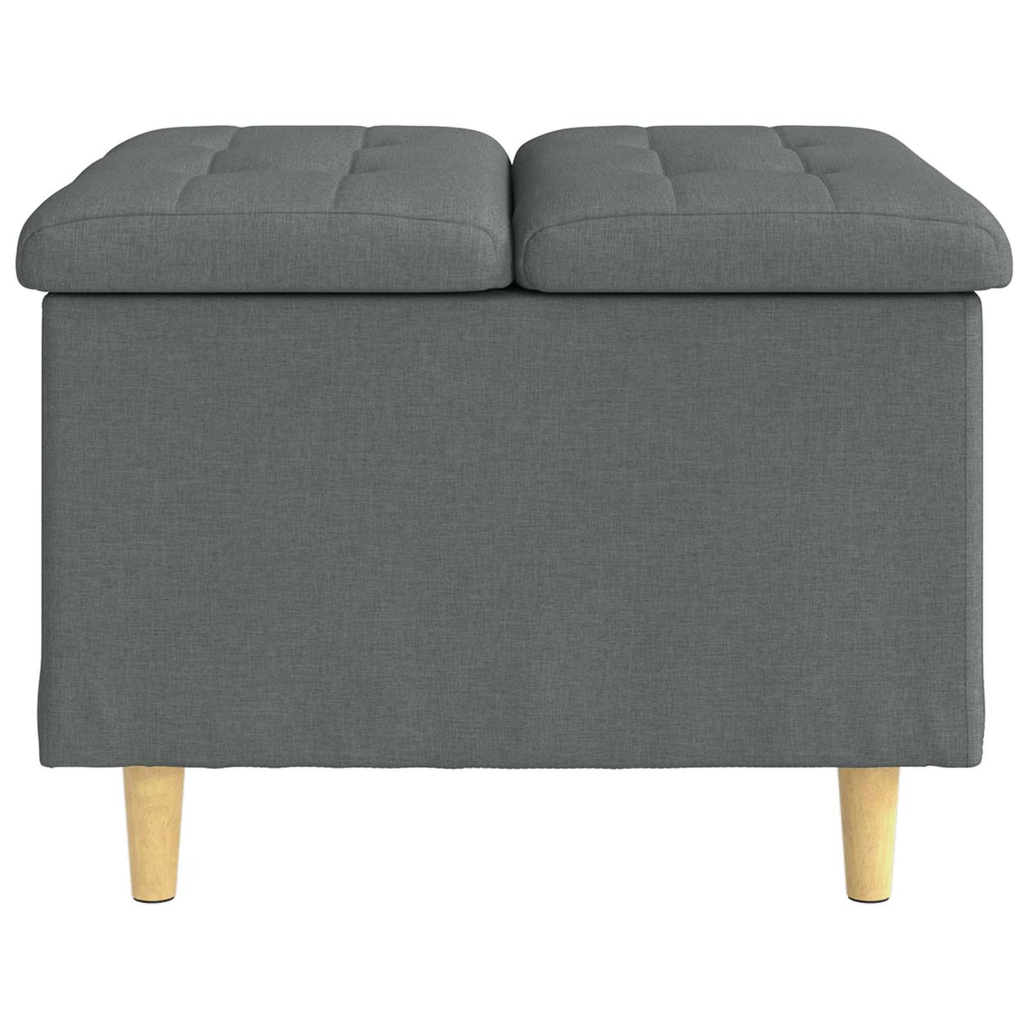 Opbevaringstomane med pude Mørkegrå 60 x 60 x 45 cm Stof