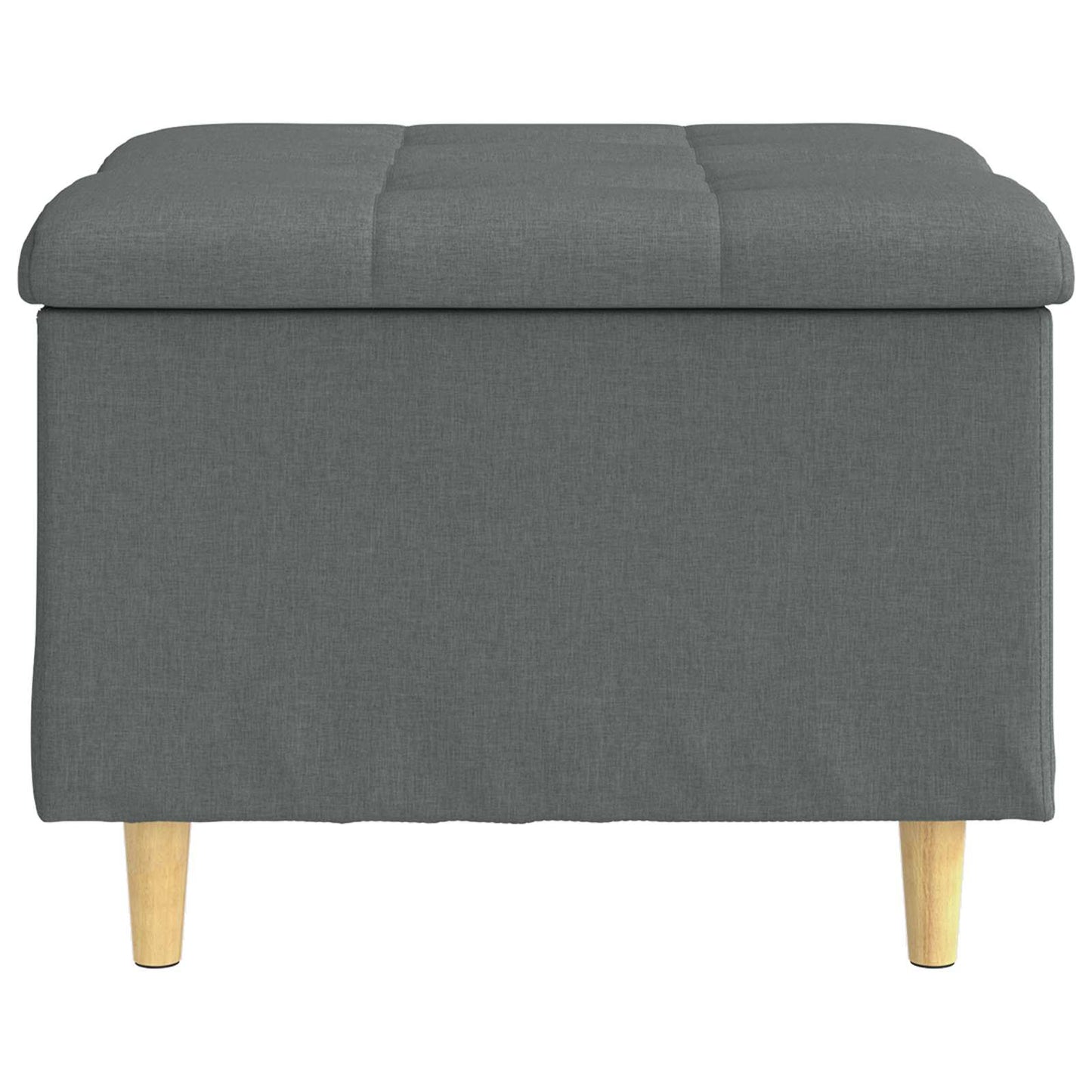 Opbevaringstomane med pude Mørkegrå 60 x 60 x 45 cm Stof