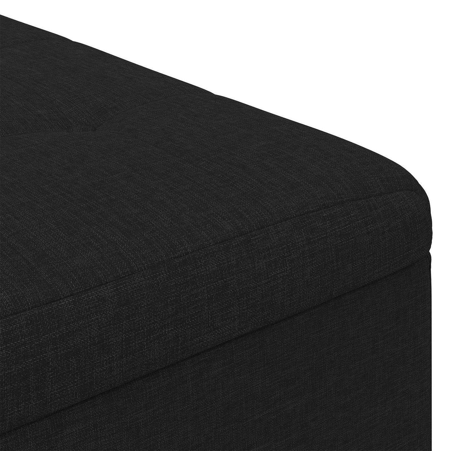 Opbevaringstomane med pude Sort 60 x 60 x 45 cm Stof