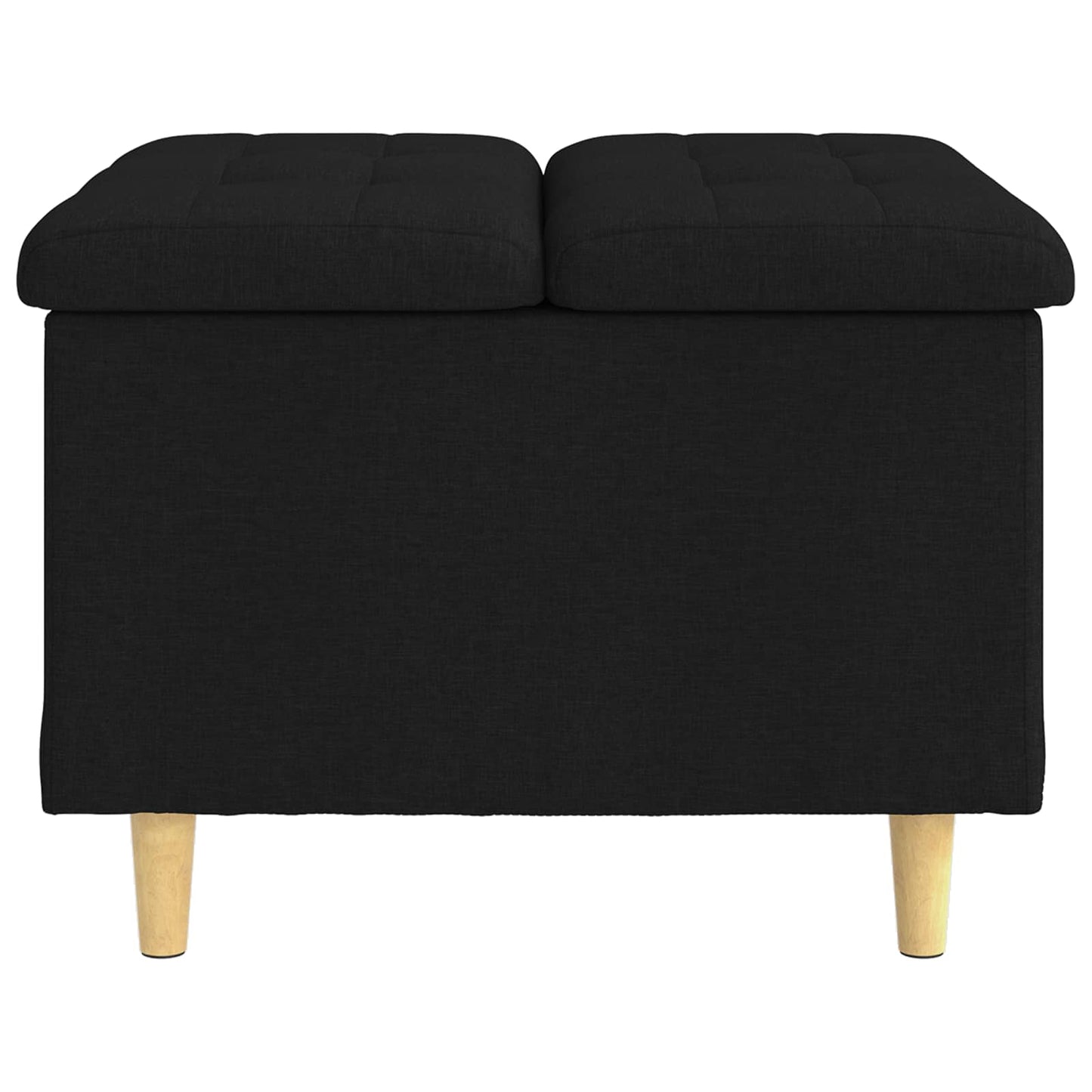 Opbevaringstomane med pude Sort 60 x 60 x 45 cm Stof