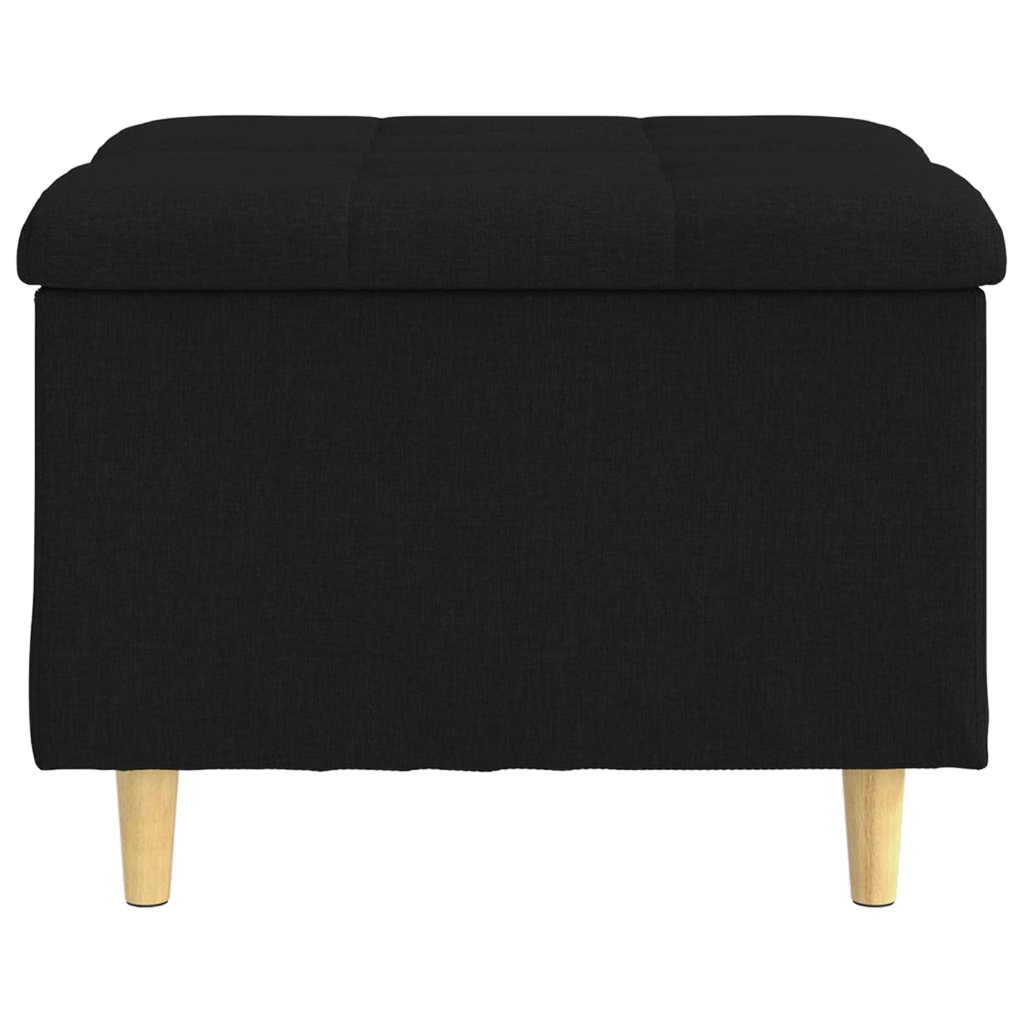 Opbevaringstomane med pude Sort 60 x 60 x 45 cm Stof