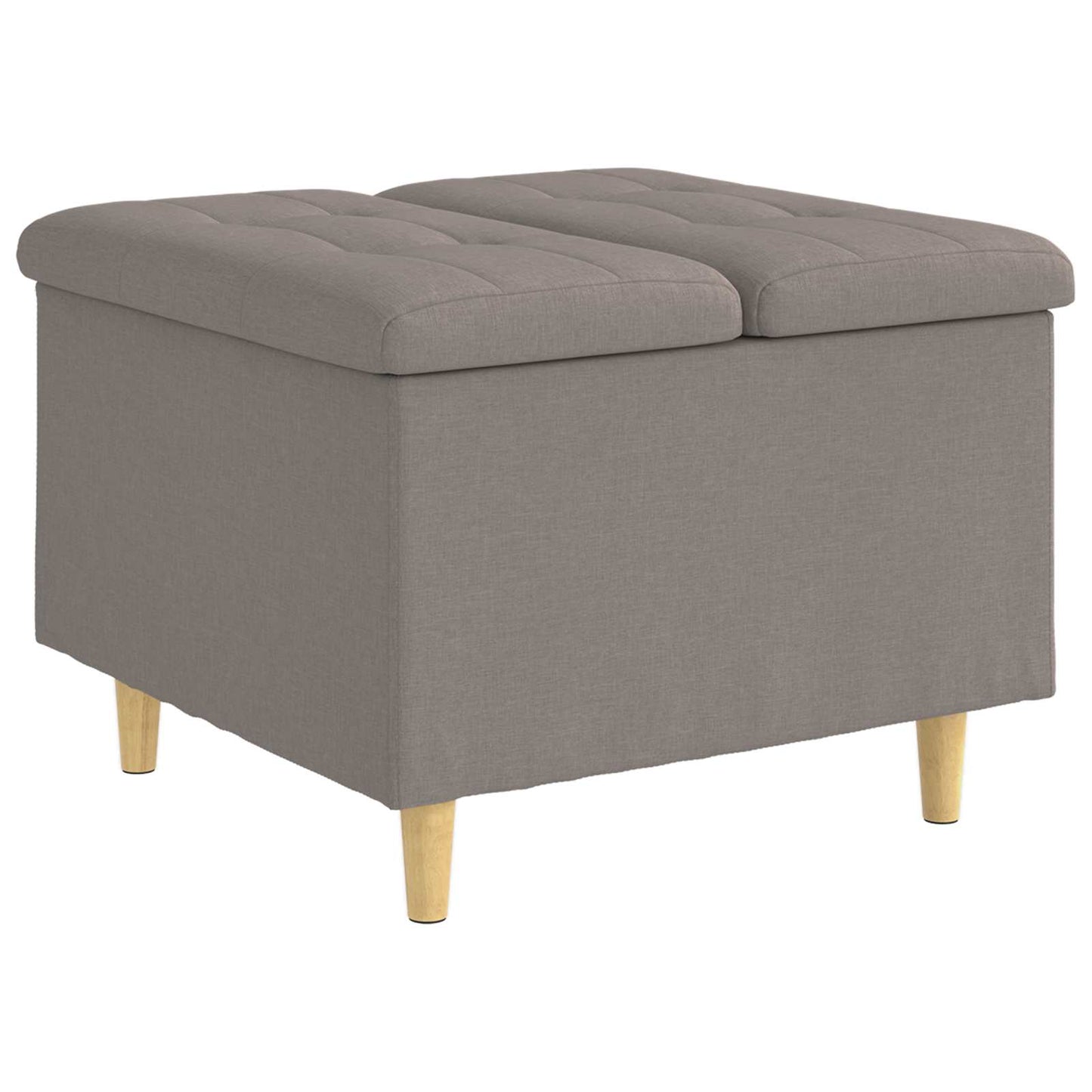 Opbevaringstomane med pude Gråbrun 60 x 60 x 45 cm Stof