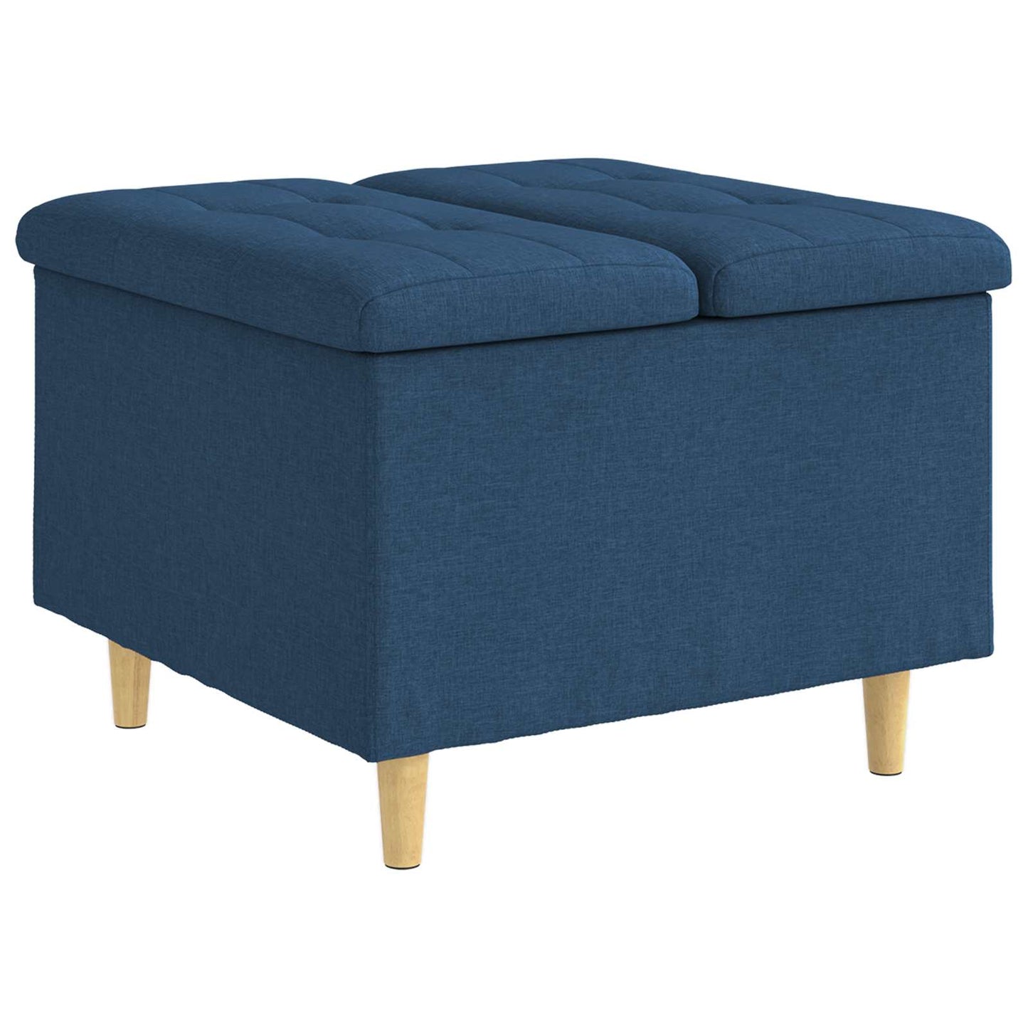 Opbevaringstomane med pude Blå 60 x 60 x 45 cm Stof