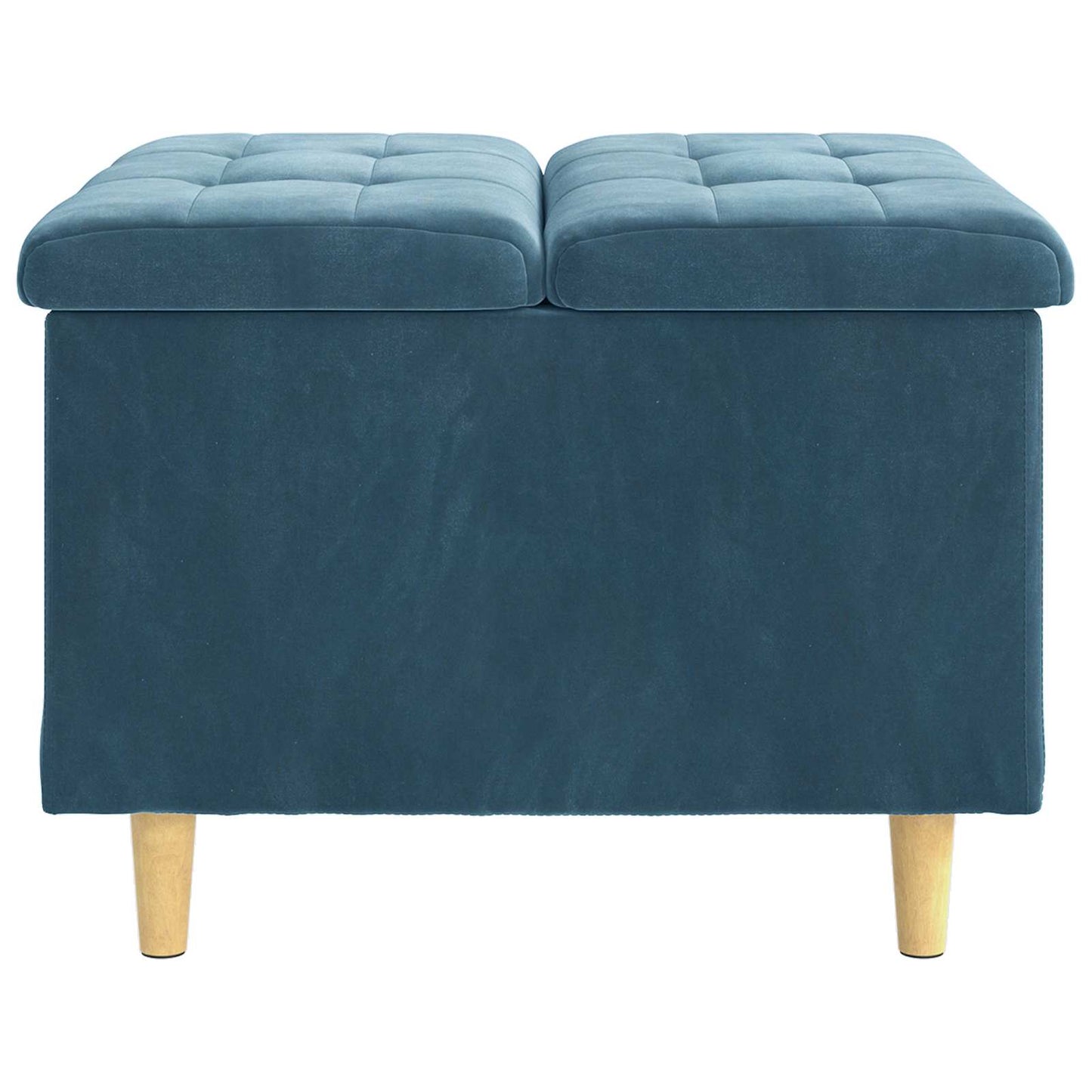 Opbevaringstomane med pude Blå 60 x 60 x 45 cm Fløjl