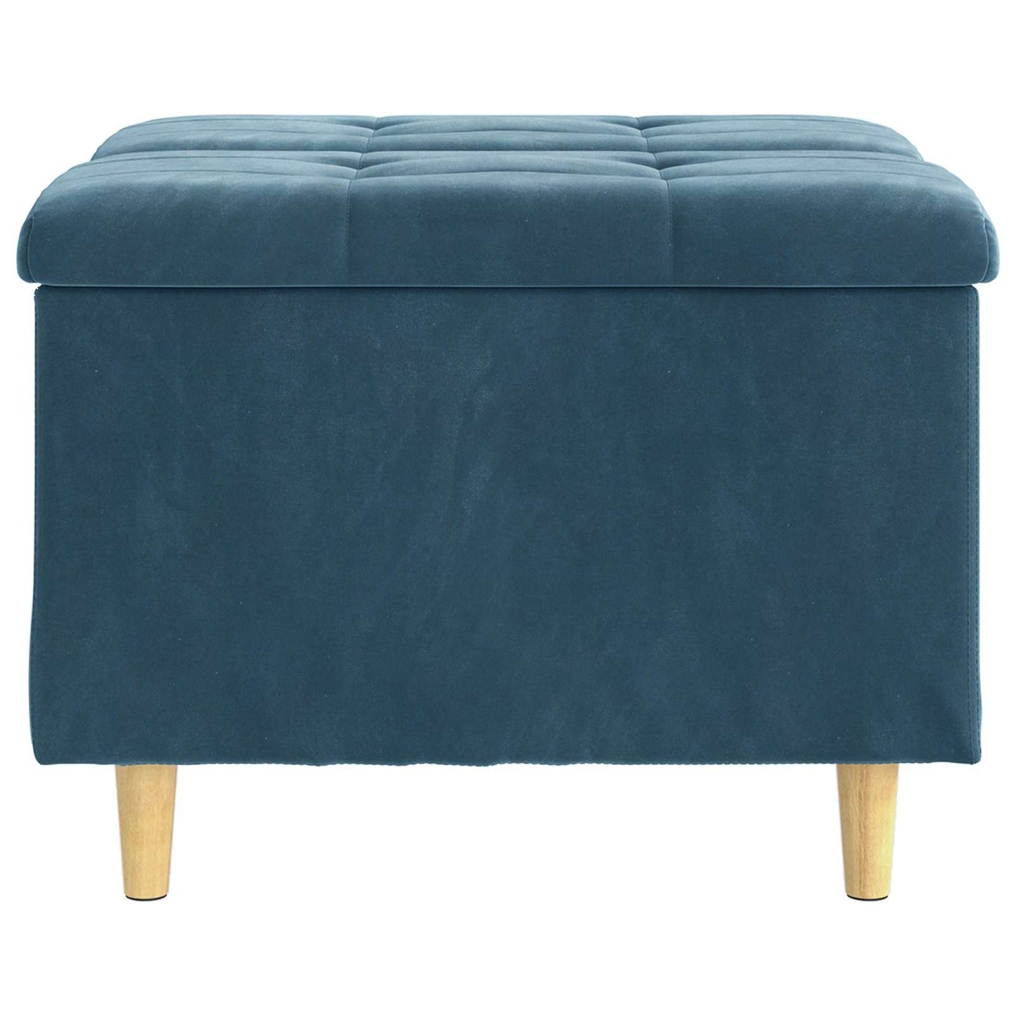 Opbevaringstomane med pude Blå 60 x 60 x 45 cm Fløjl